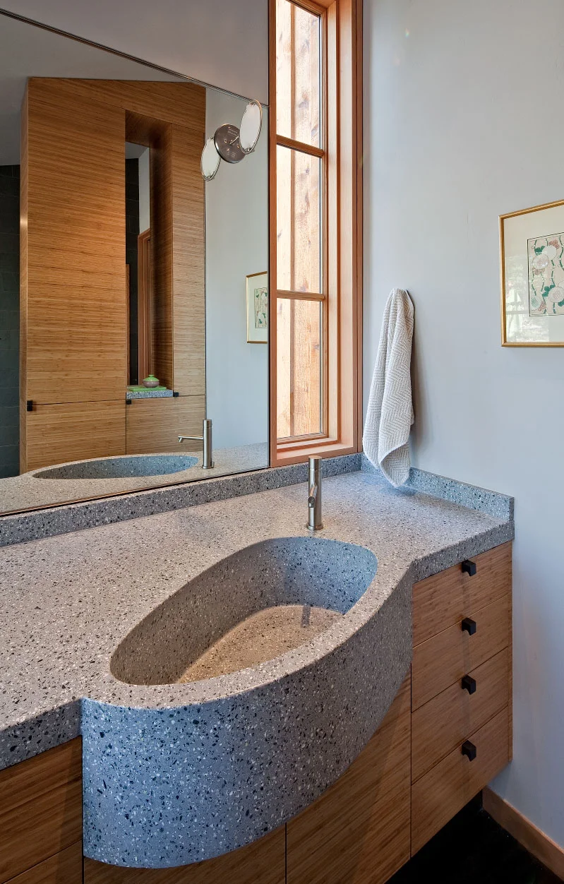 Cast concrete sink - Lake Tahoe Modern Home