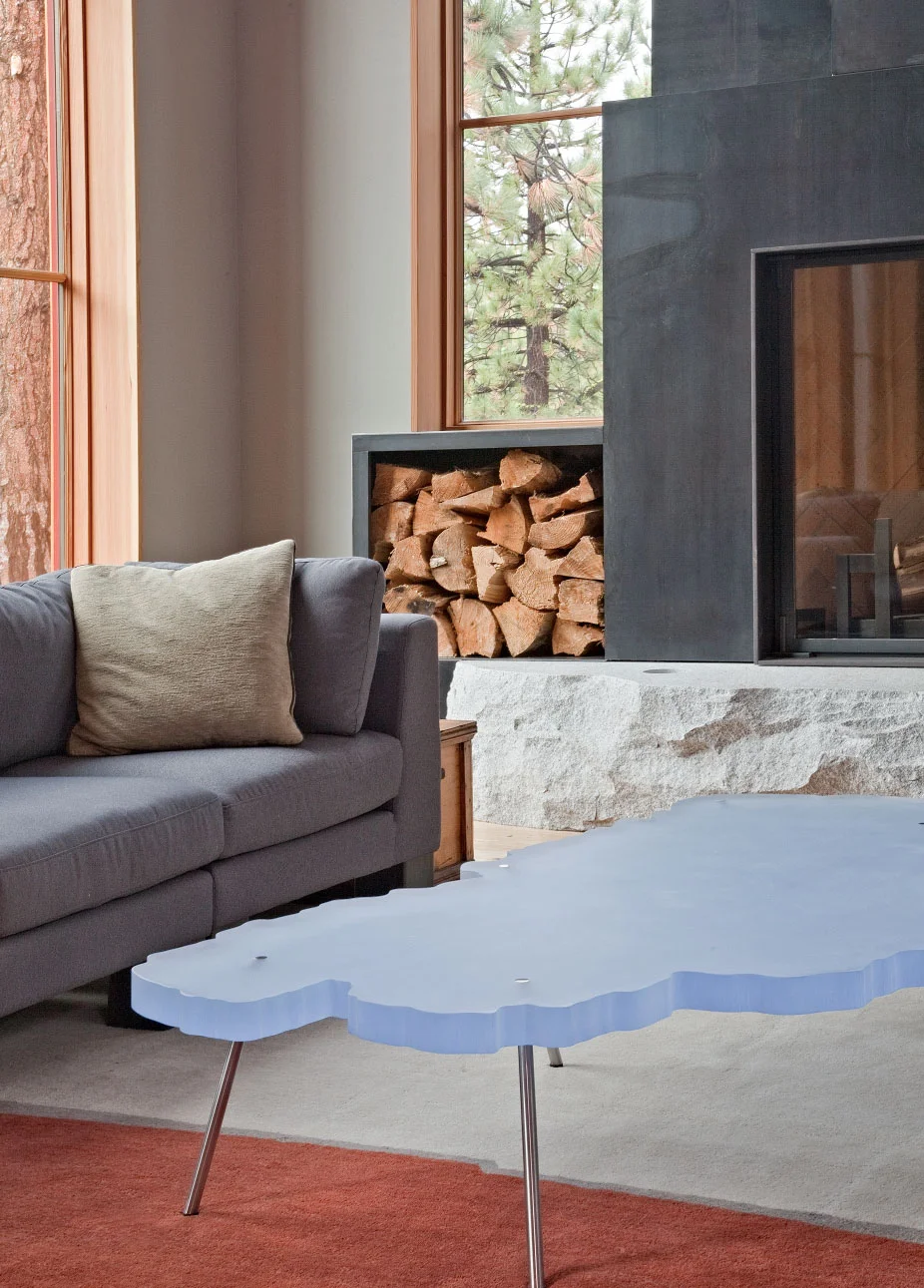 Resin coffee table - Lake Tahoe Modern Home