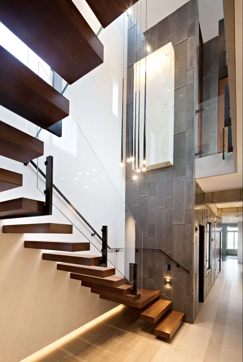 Floating wood stair - Pacific Heights Remodel, San Francisco, Modern Design 