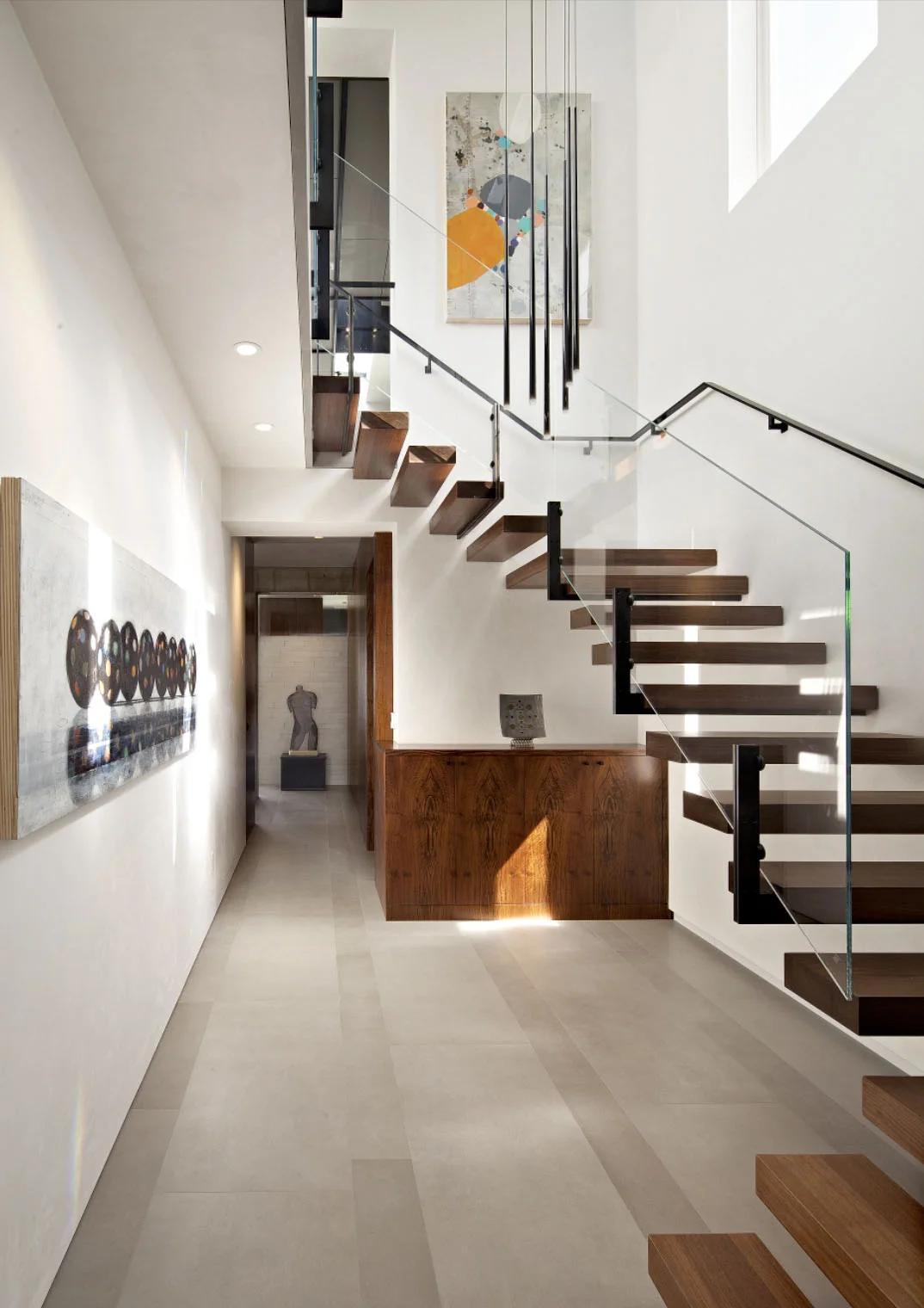 Stairway from lower hall - Pacific Heights Remodel, San Francisco, Modern Design 