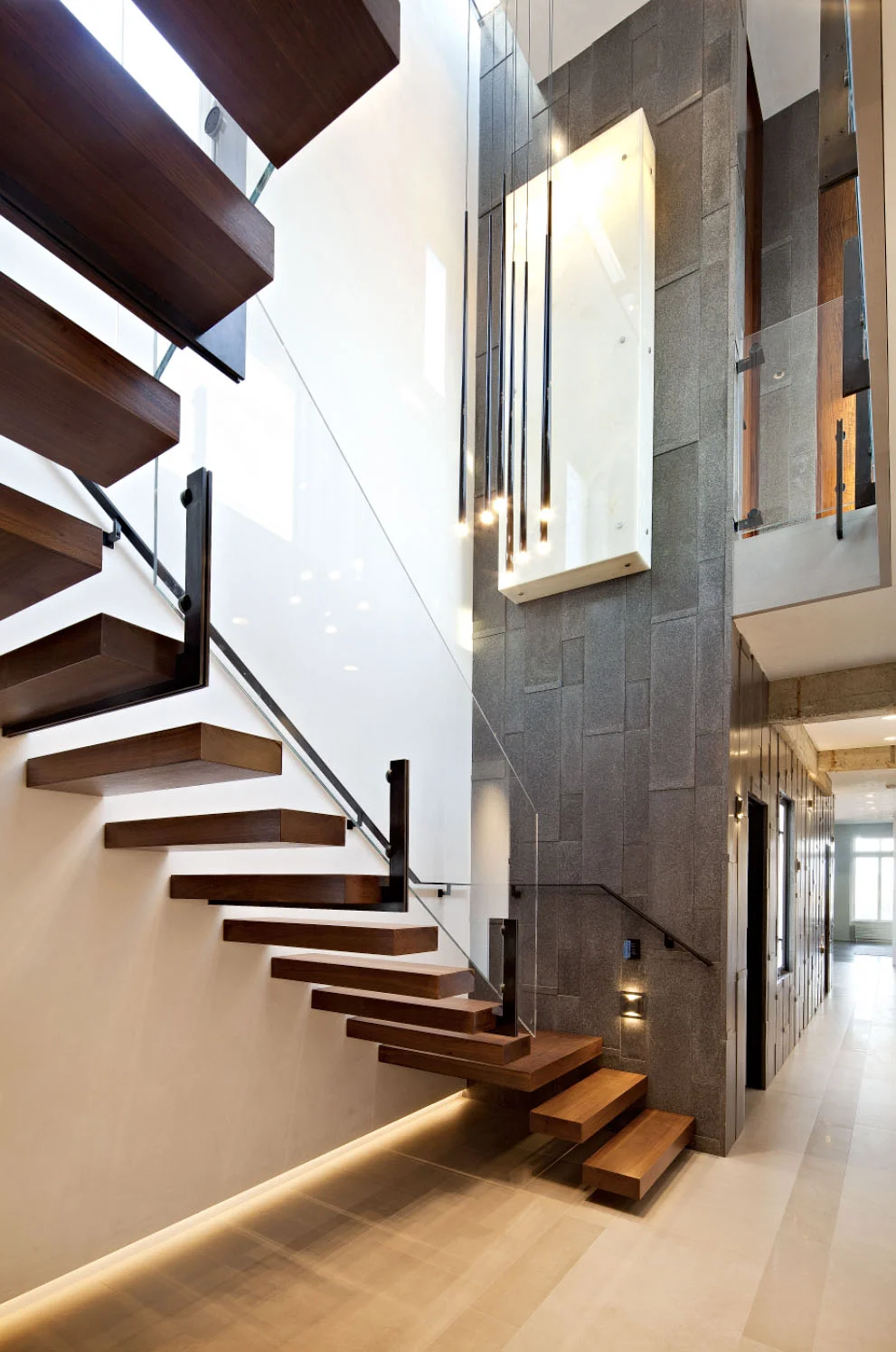Floating stairway - Pacific Heights Remodel, San Francisco, Modern Design 