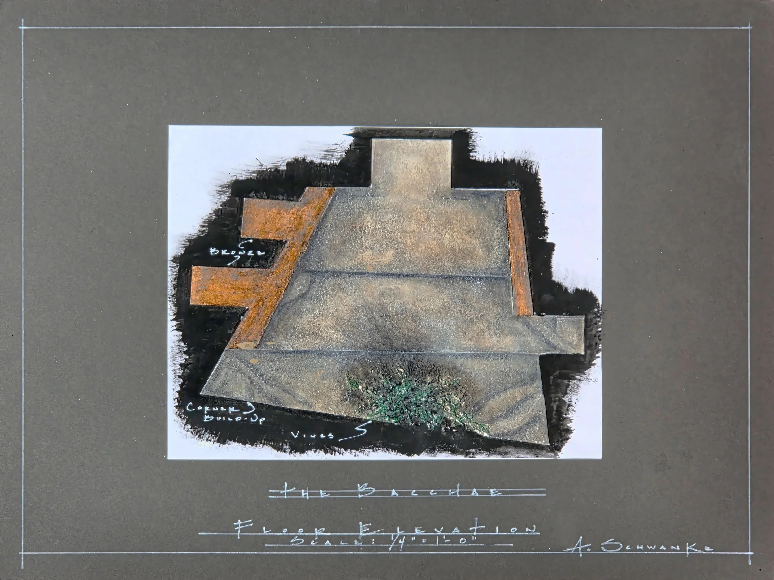 Paint Elevation (Hand Painted) - The Bacchae, Northwestern University