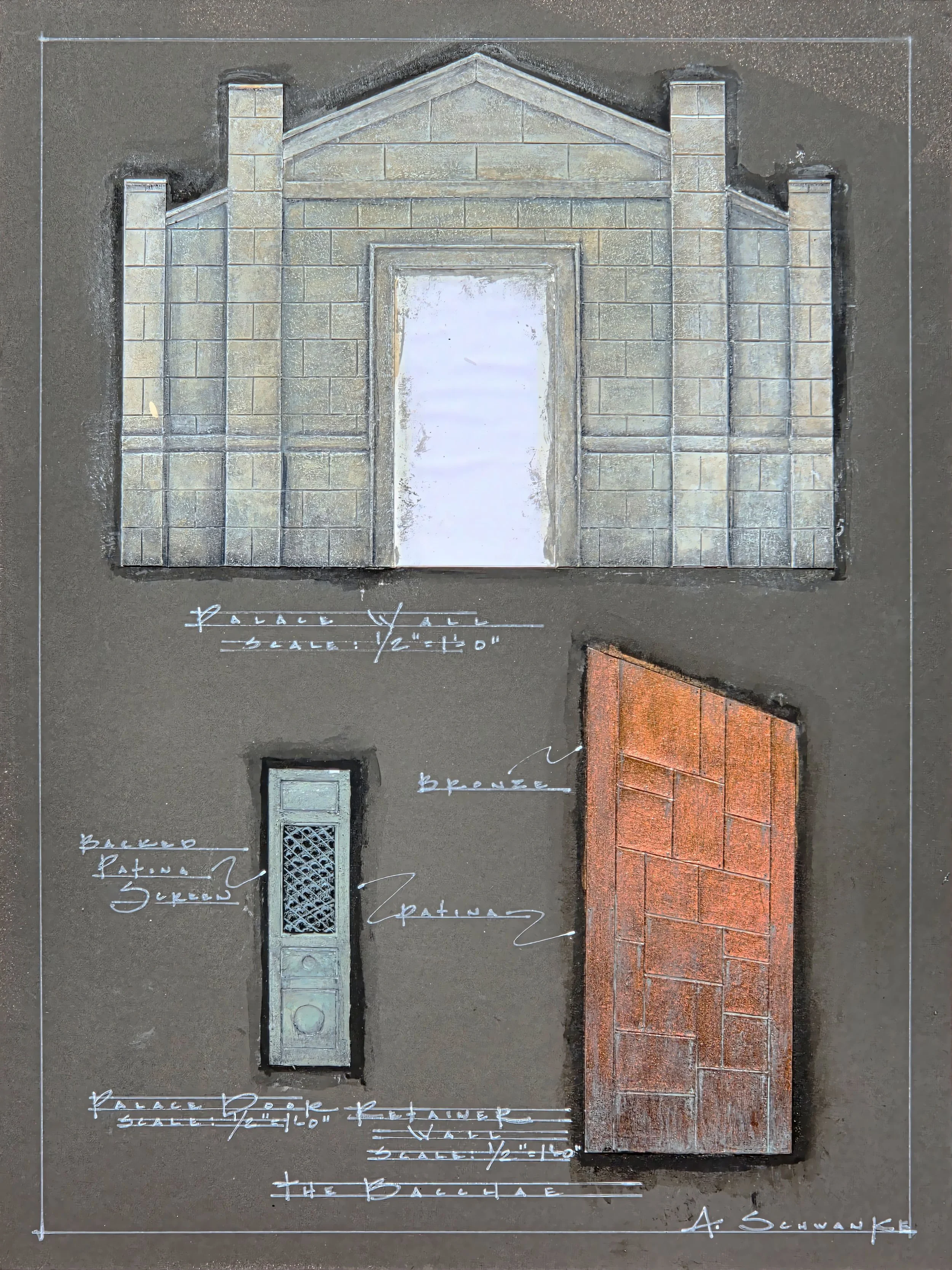 Paint Elevation (Hand Painted) - The Bacchae, Northwestern University
