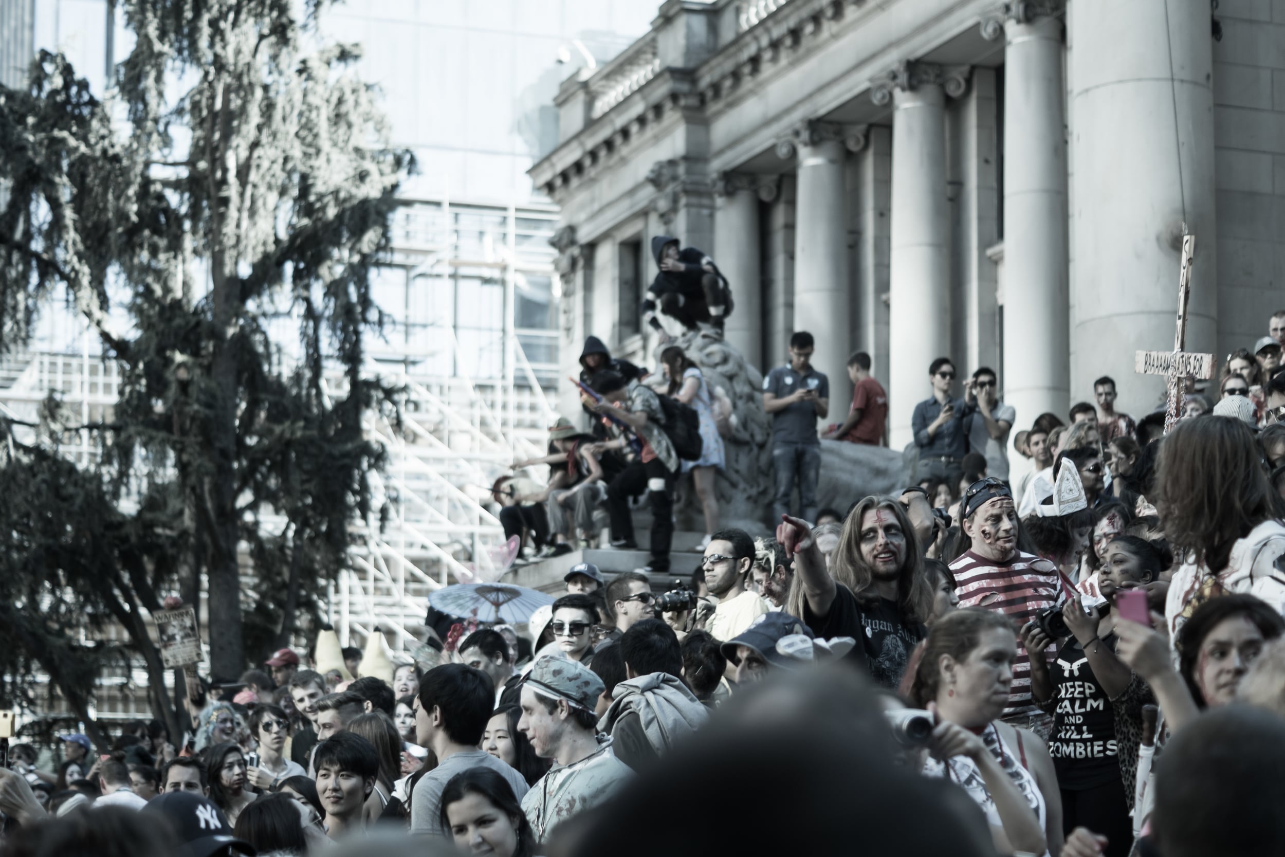 Some days, we wake up on the wrong side of the bed and end up alongside hundreds of zombies.