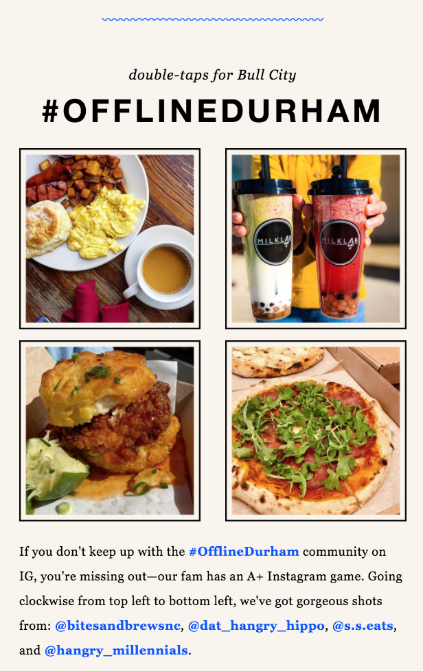 Content for Offline from a local restaurant (on upper left)