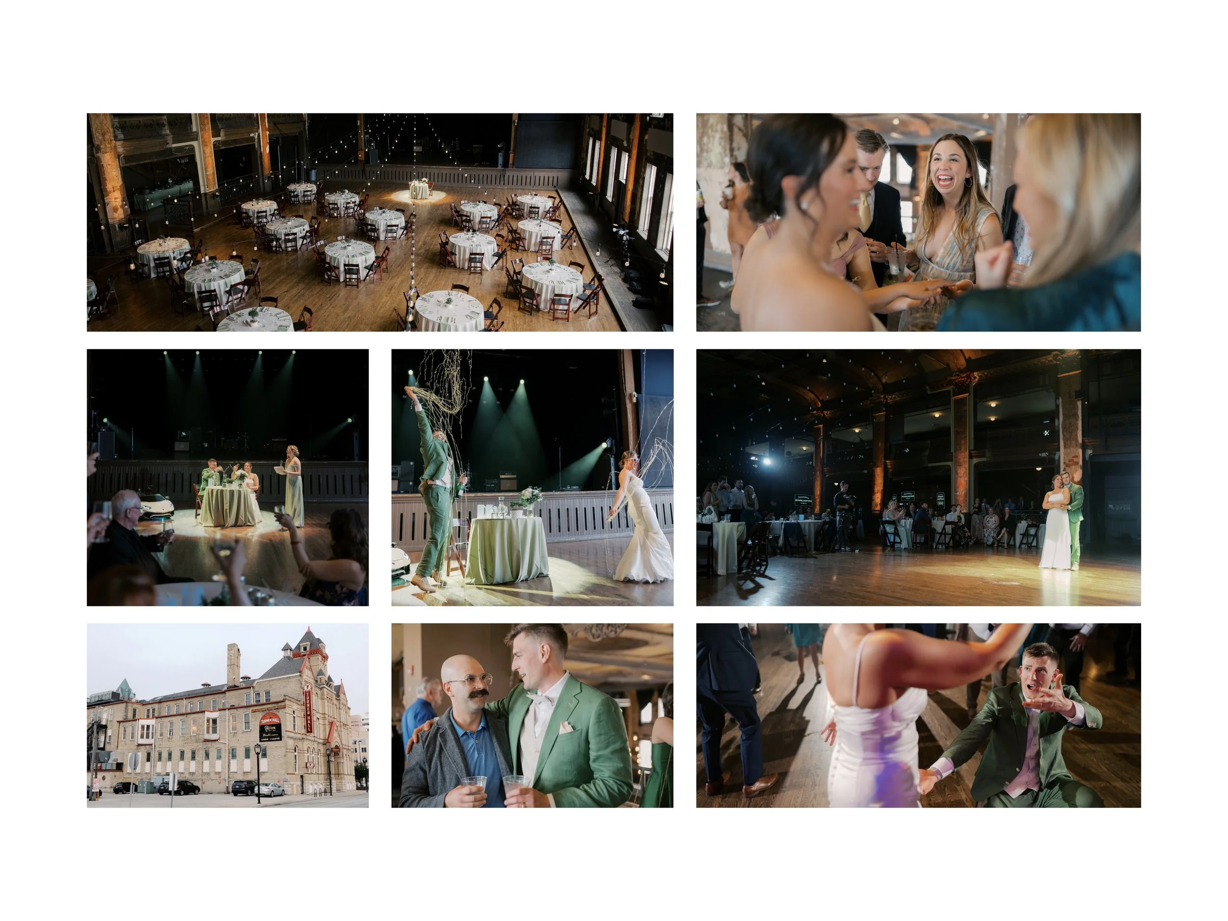 Historic architectural details inside Turner Hall Ballroom wedding venue