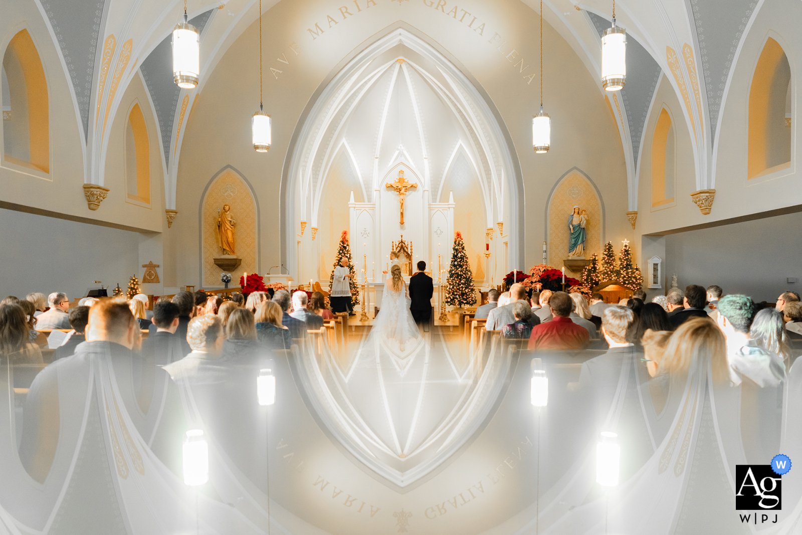 A stunning reflection during this beautiful catholic ceremony