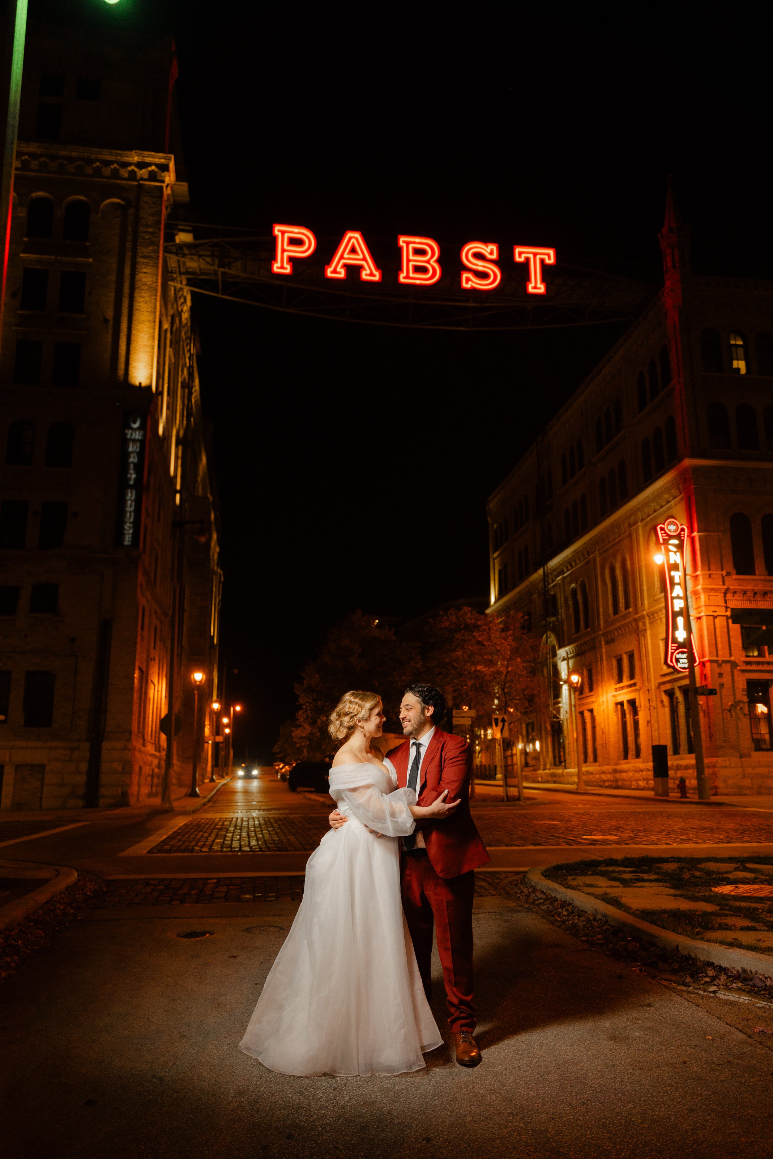 The Best Place at the Historic Pabst Brewery has an iconic sign that every Milwaukee couple should plan to see on their wedding day