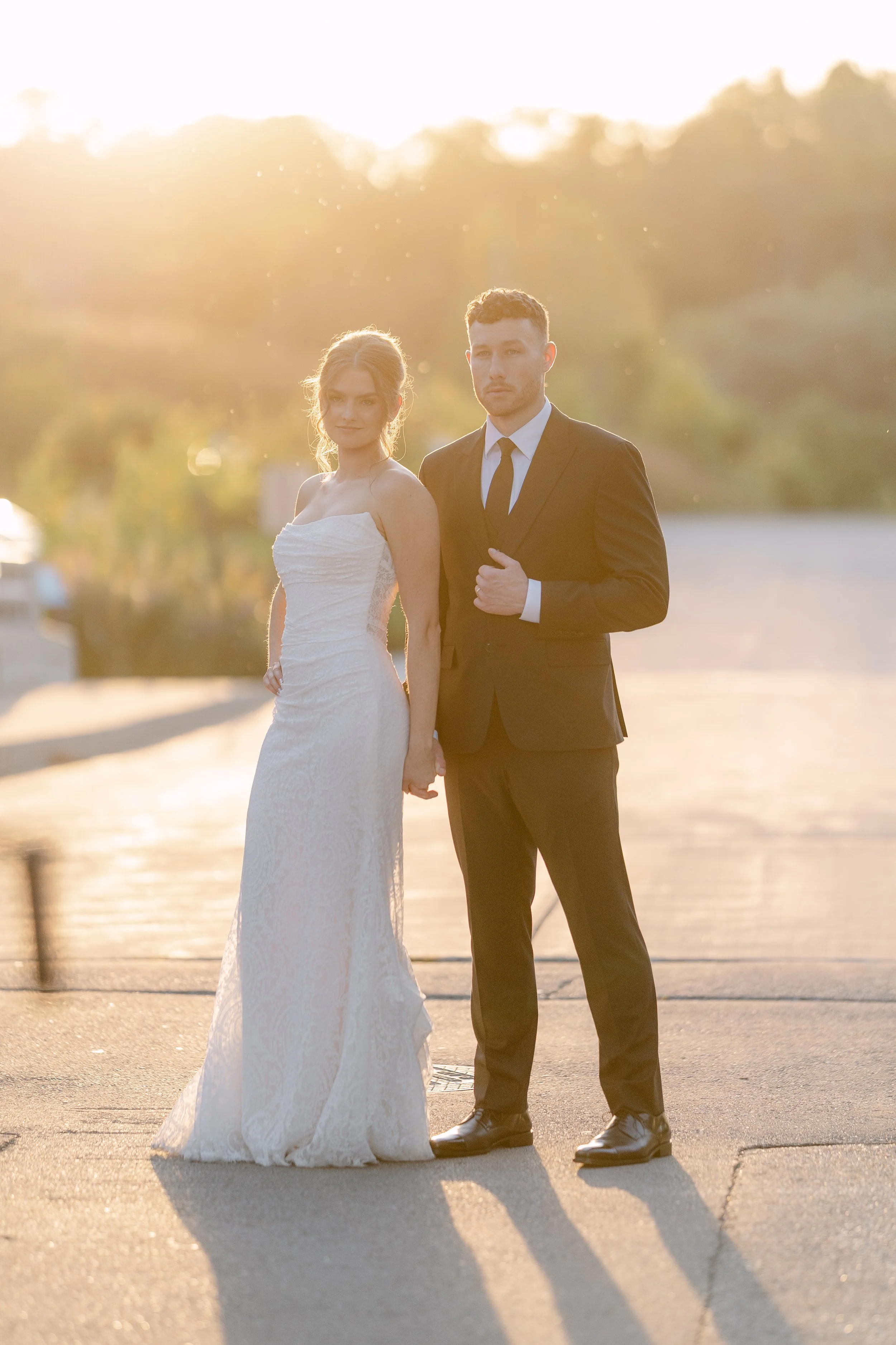 Romantic outdoor wedding portrait of bride and groom in Milwaukee by Taber Lacie Photo