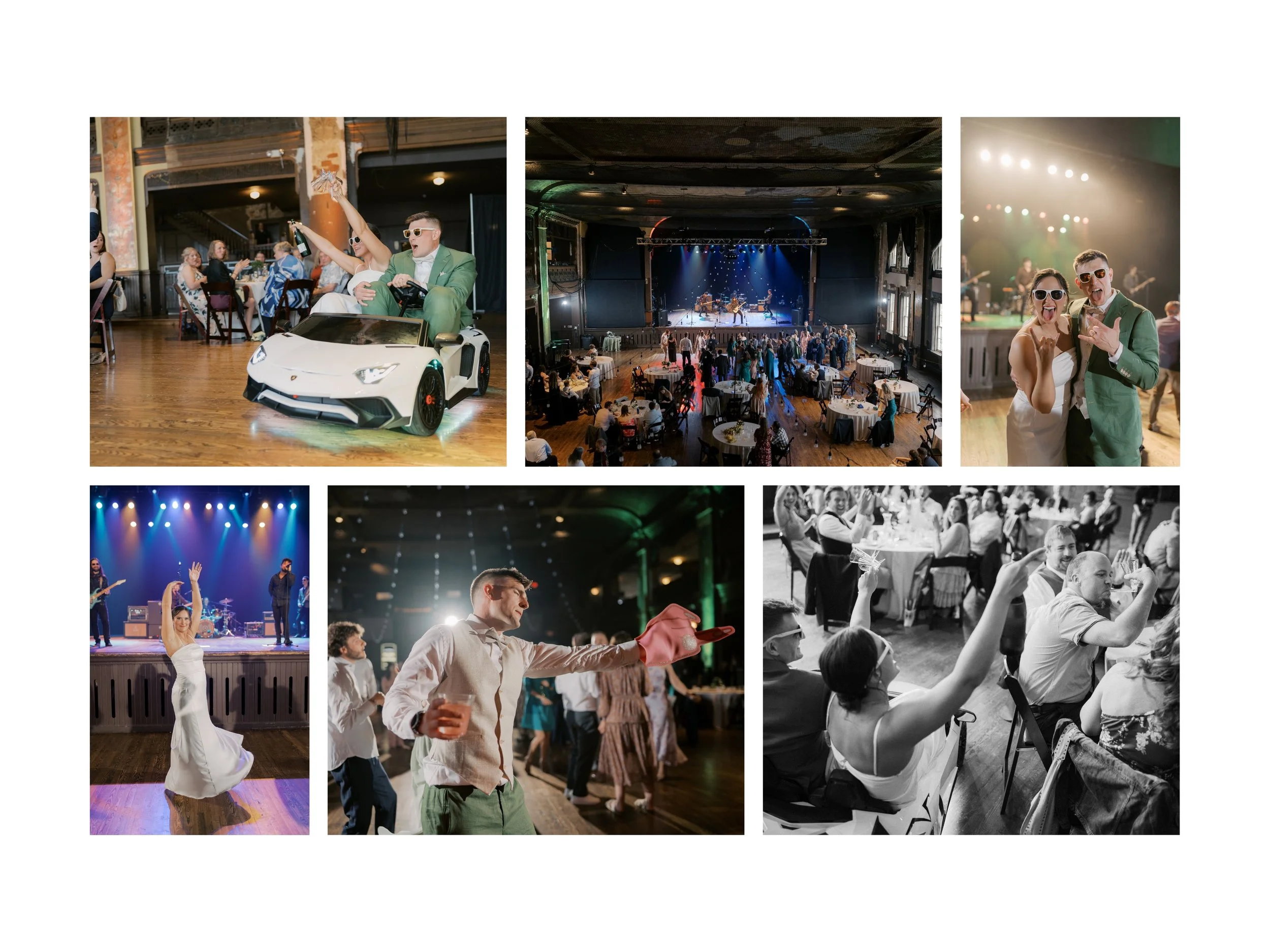 Live band performing during a rock concert wedding at Turner Hall Ballroom