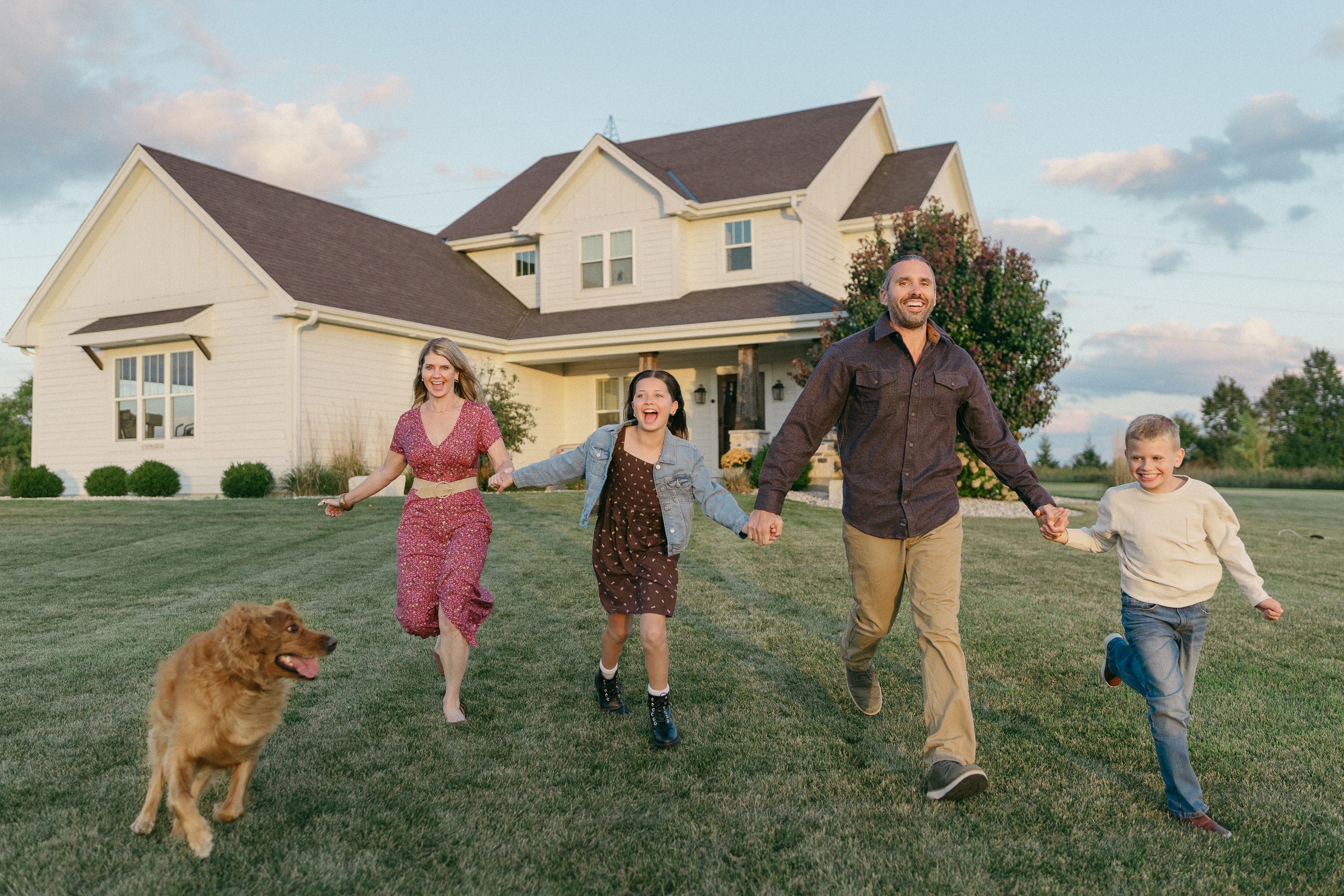 Walking family portrait session West Bend WI