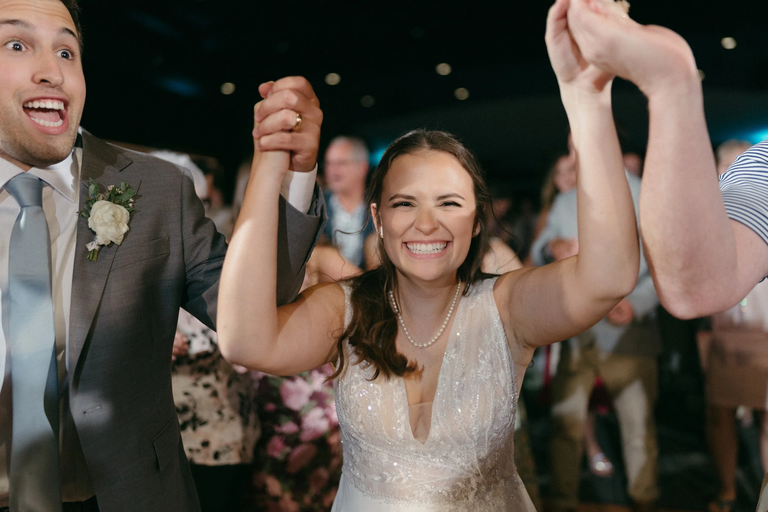 Wedding reception dance floor moments at a Wisconsin wedding celebration