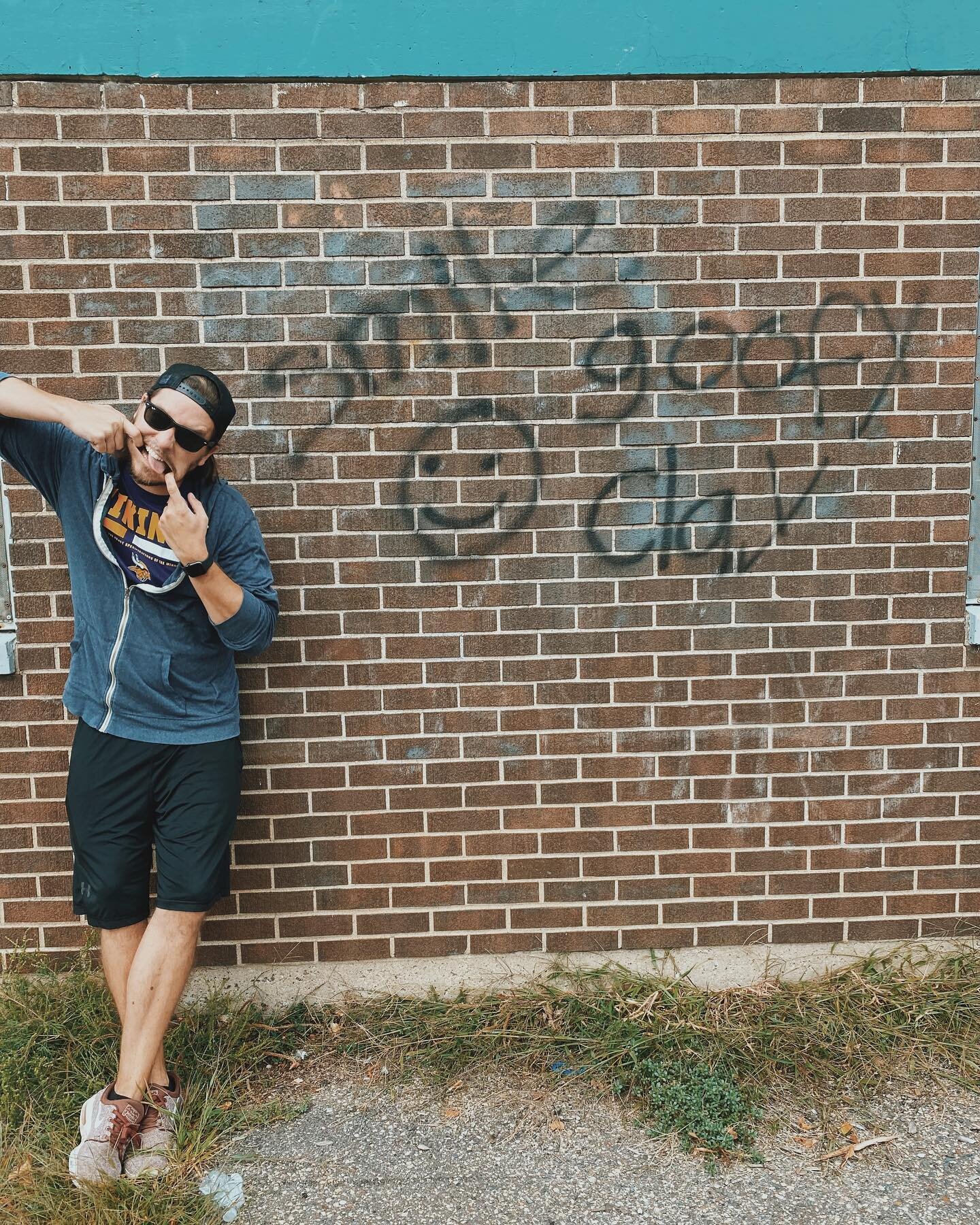 We found some cheerful graffiti at the park. SMILE GOOFY DAY 😜