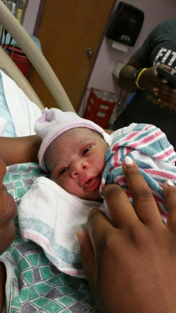 Beautiful baby Hayley. Seven pounds.
