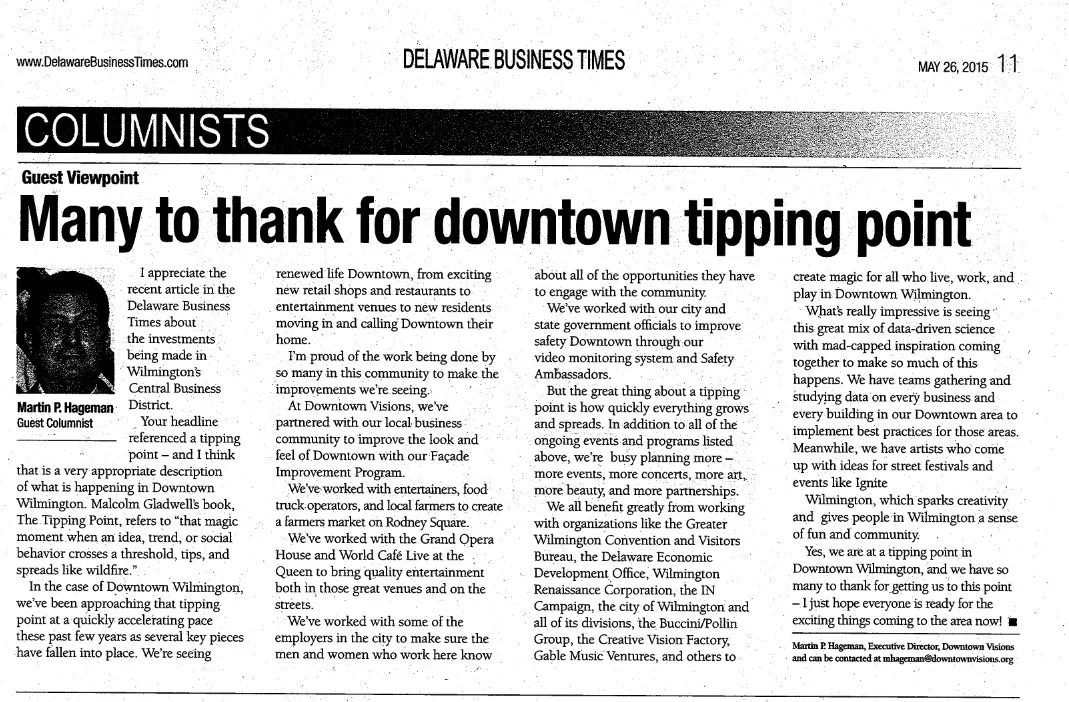 Our views in the Delaware Business Times