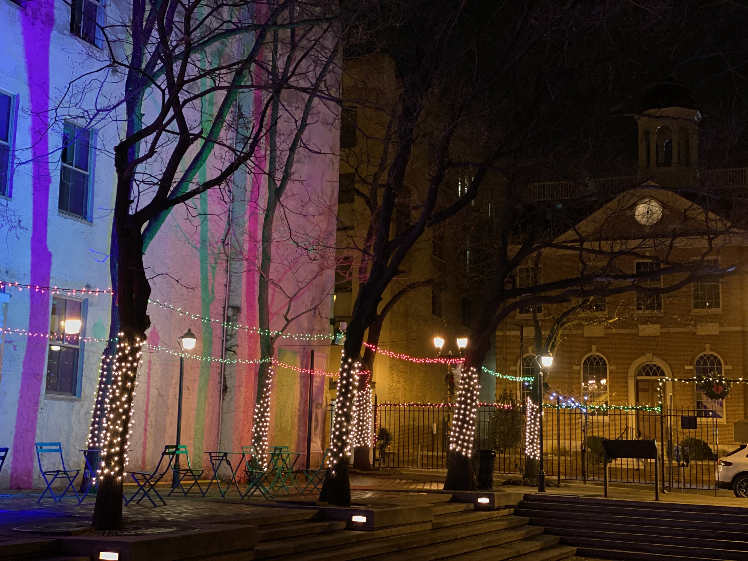 Dazzling Holiday Lights Display in Willingtown Square Downtown Wilmington