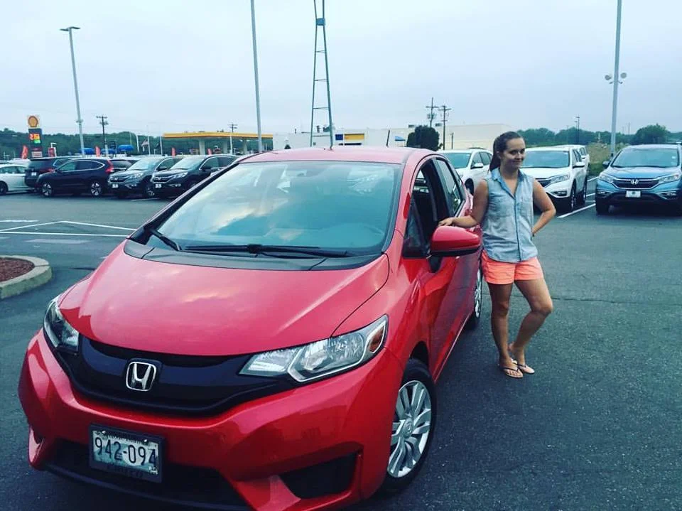 Sierra and her newly leased car, Lady Bug