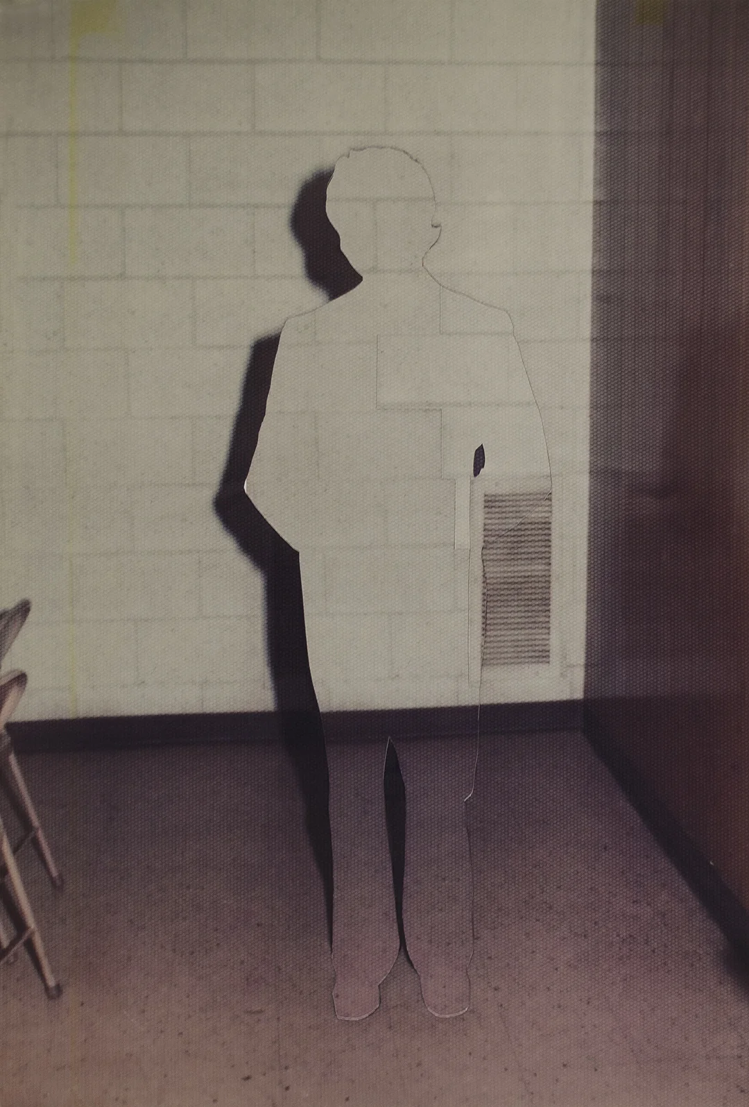 Untitled (Standing Figure), décollage on archival photograph, 24”x16”, 2009