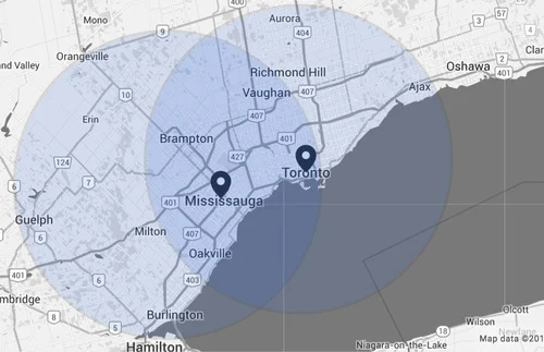 Areas Served include: Mississauga, Toronto, Oakville, Brampton, Hamilton, Scarborough, Vaughn, Richmond Hill, Orangeville, Milton, Ajax