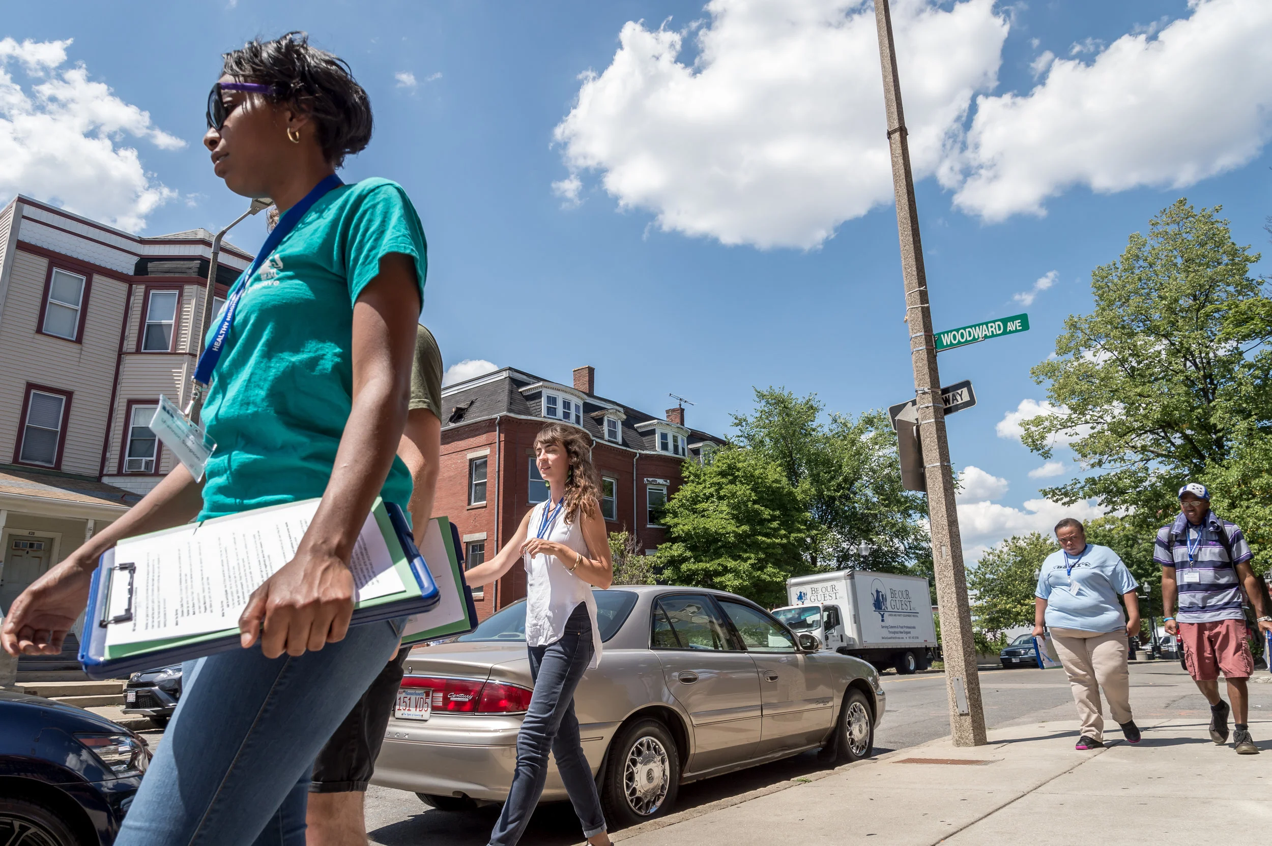 Resident researchers surveying the neighborhood.