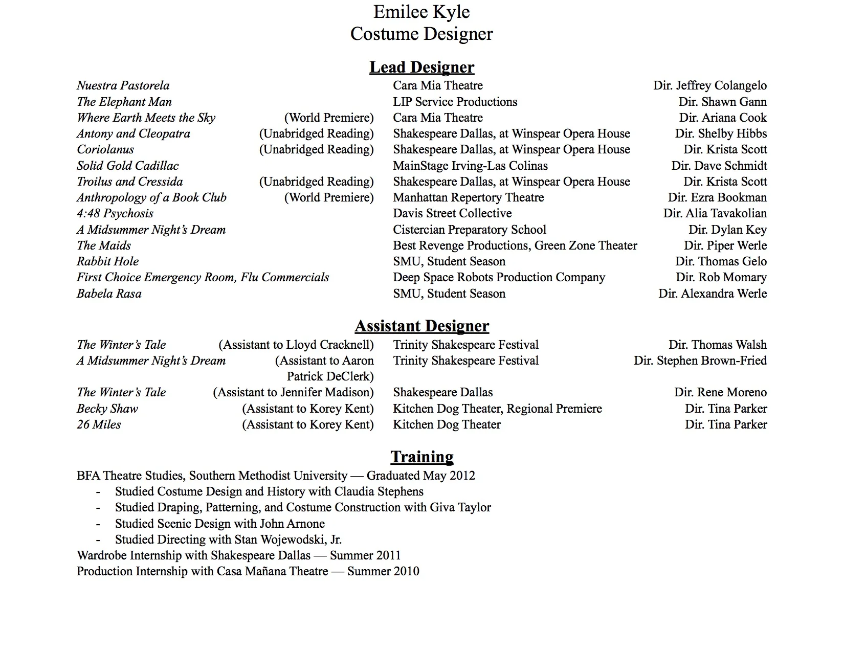Emilee Kyle, Costume Design Resume, Summer 2016.jpg