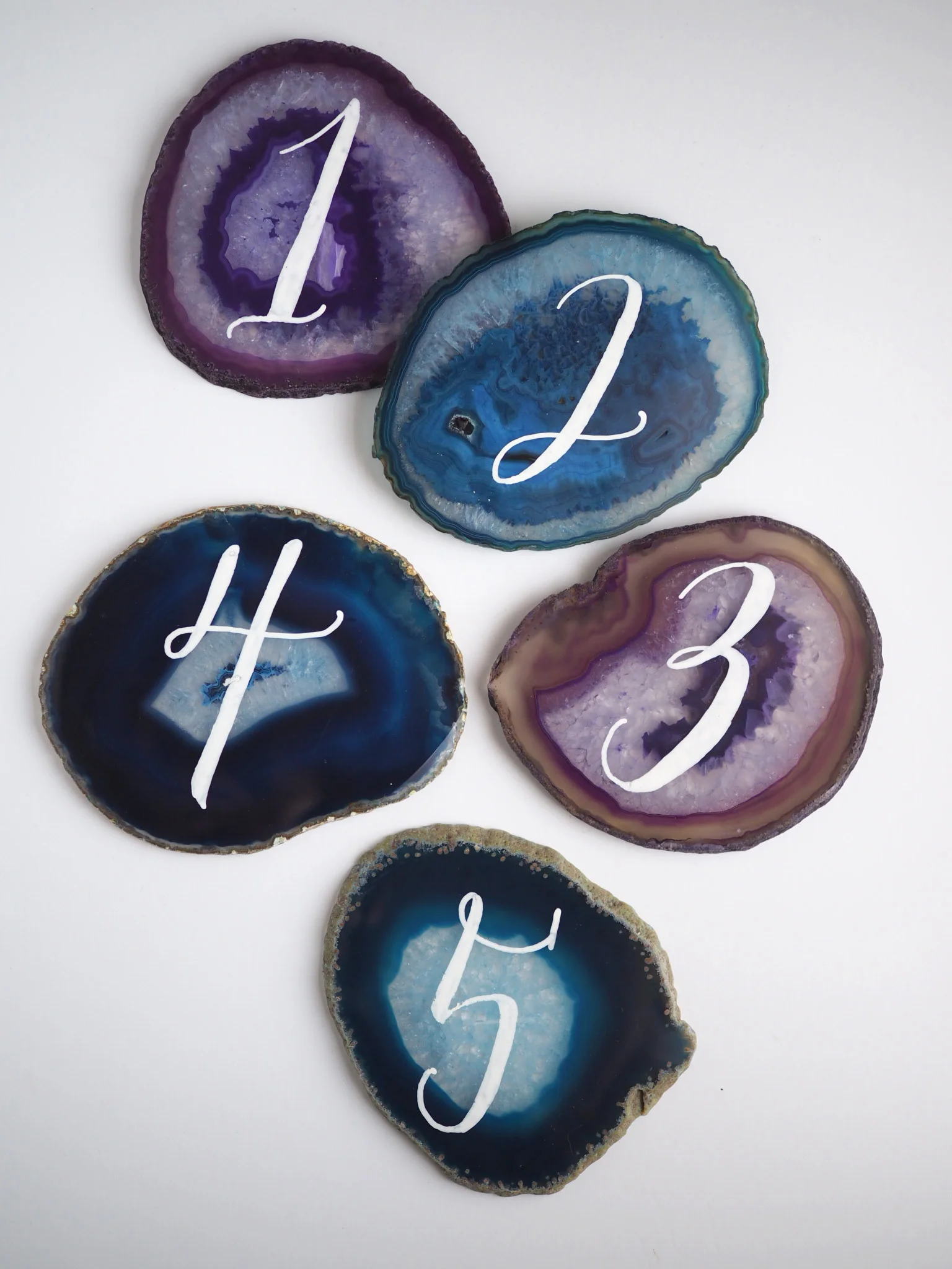 Agate Table Numbers by Bowerbird Atelier