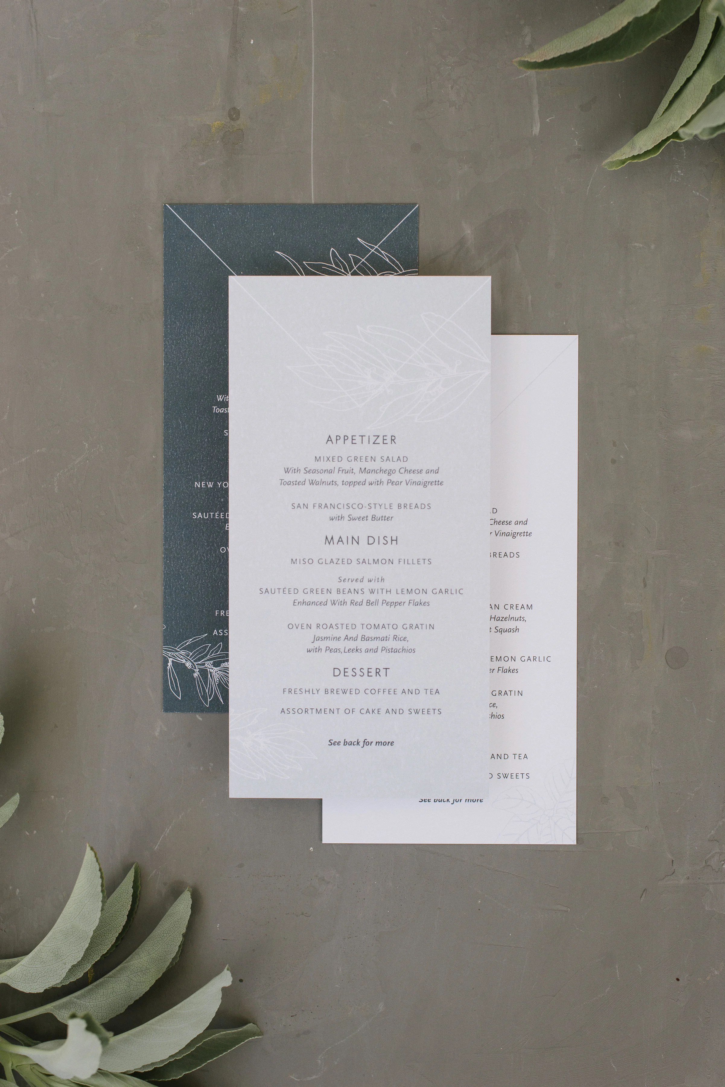 Custom Wedding Menus by Bowerbird Atelier