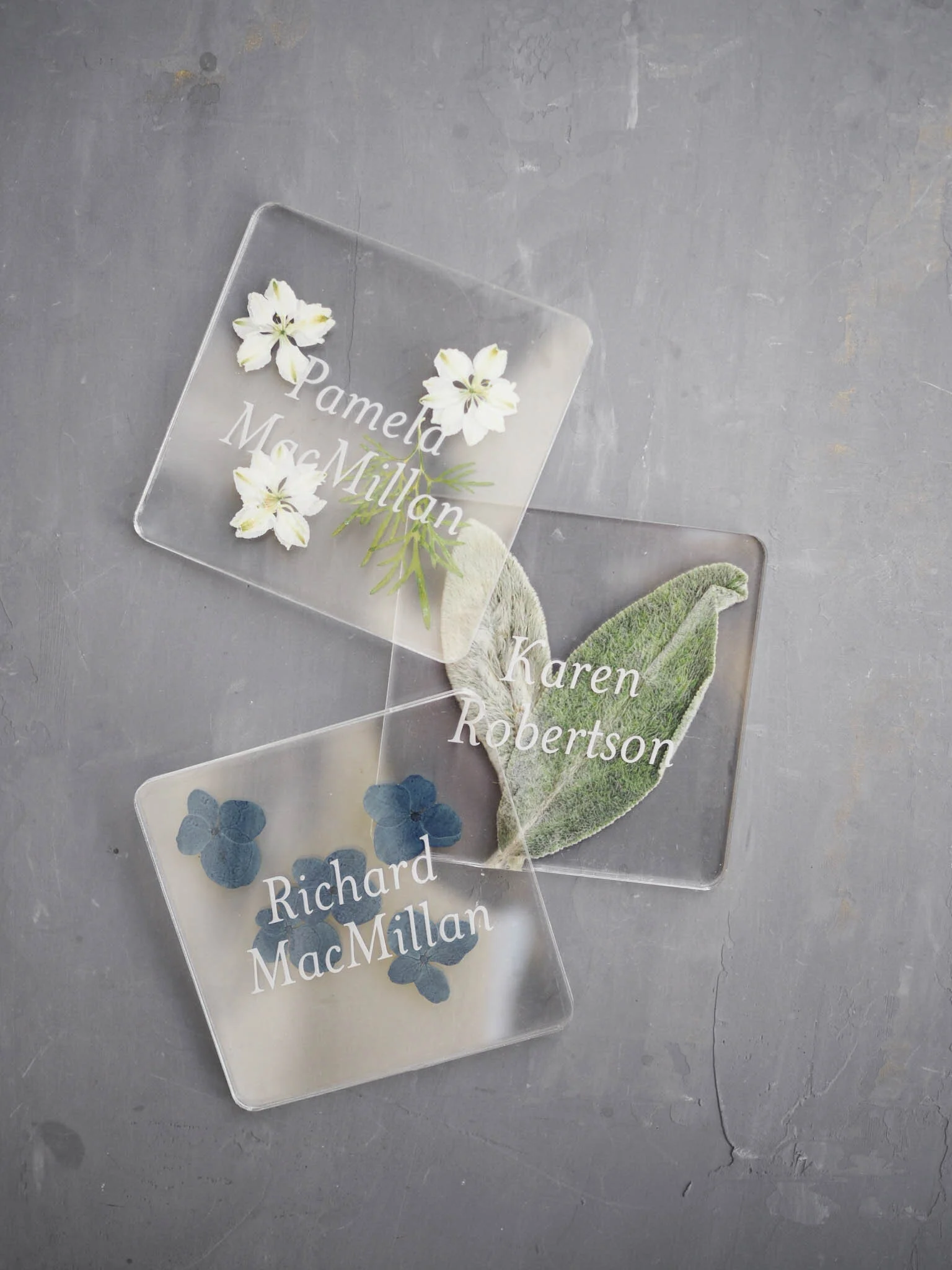 Pressed Flower Place Cards by Bowerbird Atelier