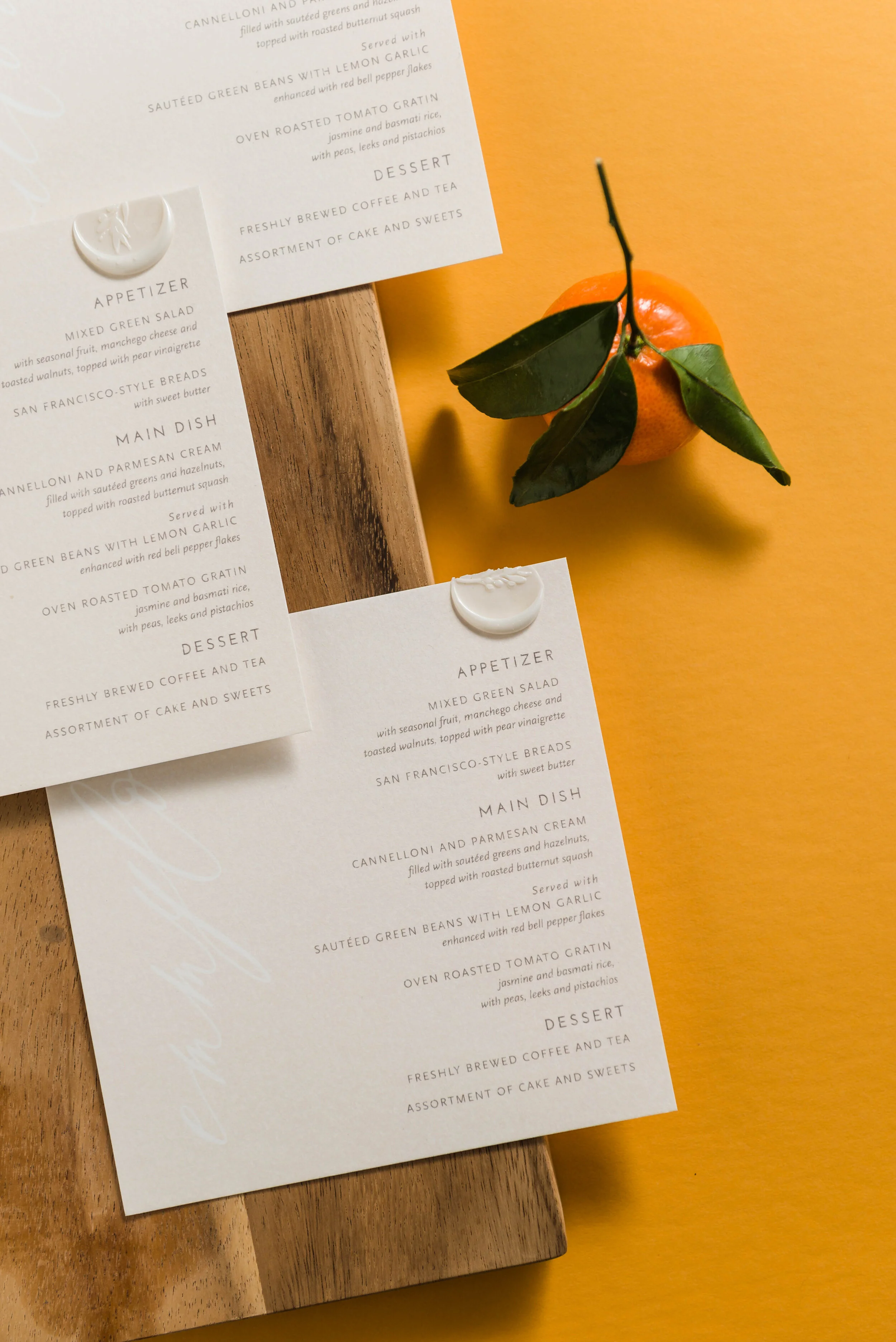 Dinner Menus by Bowerbird Atelier | Photo by 43rd Ave Photography