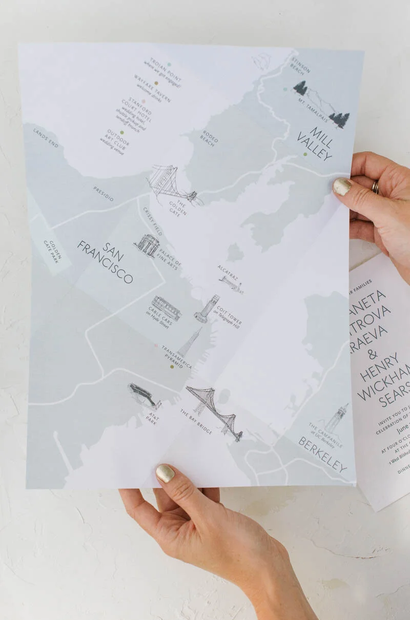 Custom Map by Bowerbird Atelier | Photo by Chelsea Dier Photography
