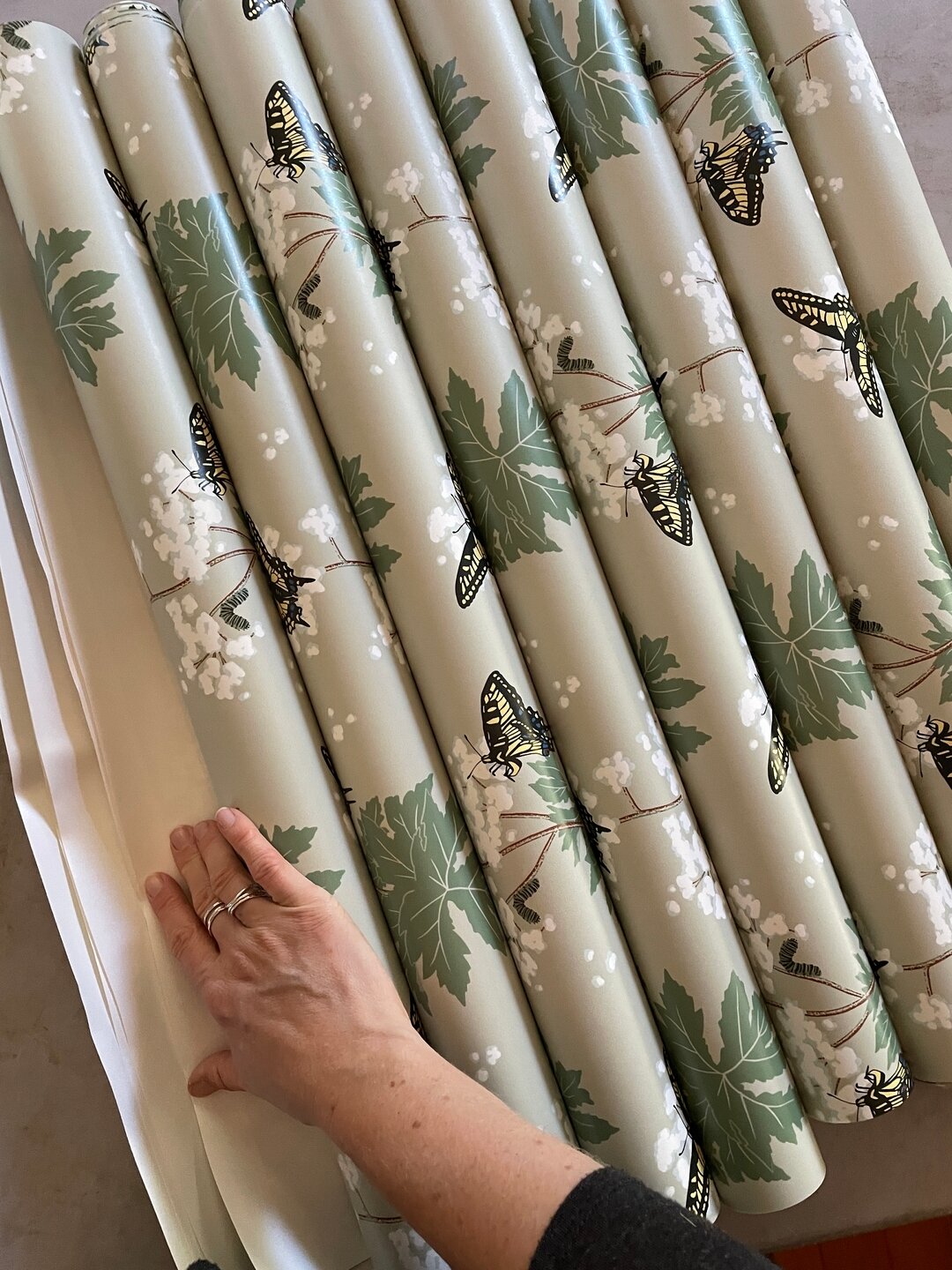 I swear this isn&rsquo;t a @spoonflower ad - I just really love their products! Honestly, I was REALLY nervous about wallpapering our guest bathroom. I have never put up wallpaper before, and it is a really small, complicated room. But their pre-past