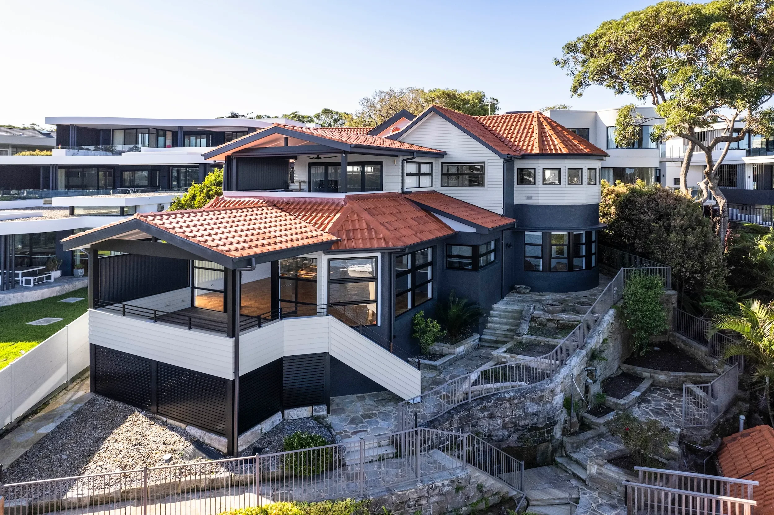 Coastal duplex renovation with waterfront views