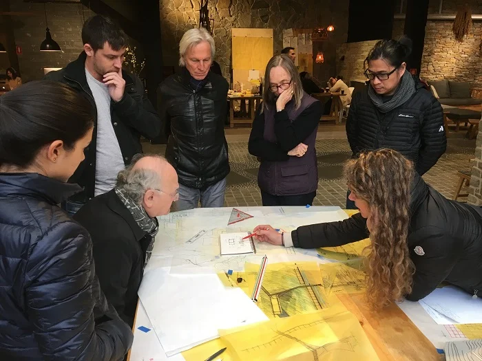 Working through our groups design ideas with the Glenn, Peter and Brit (photo by Louise Montgomery)