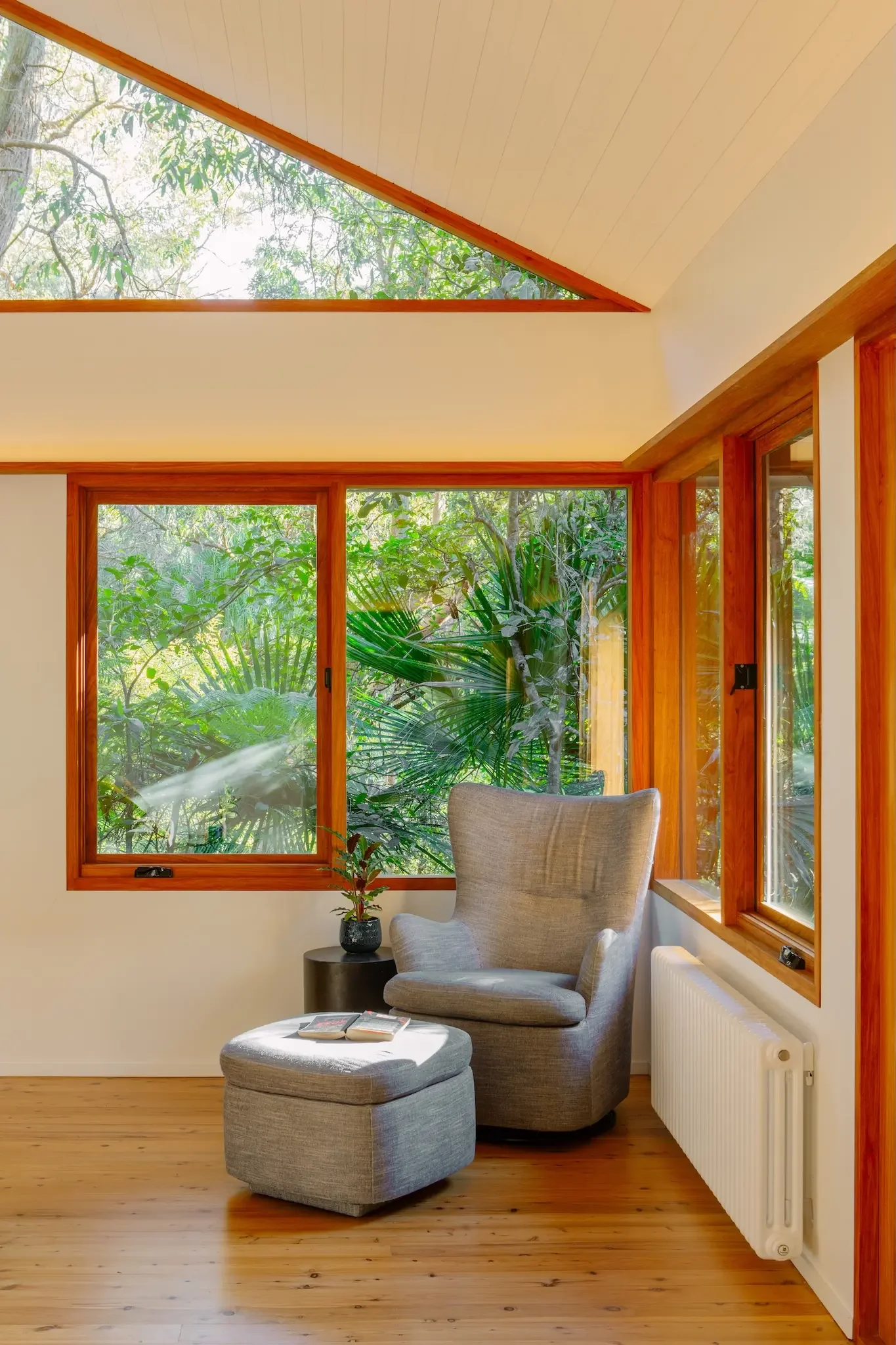 Window seat with bushland views