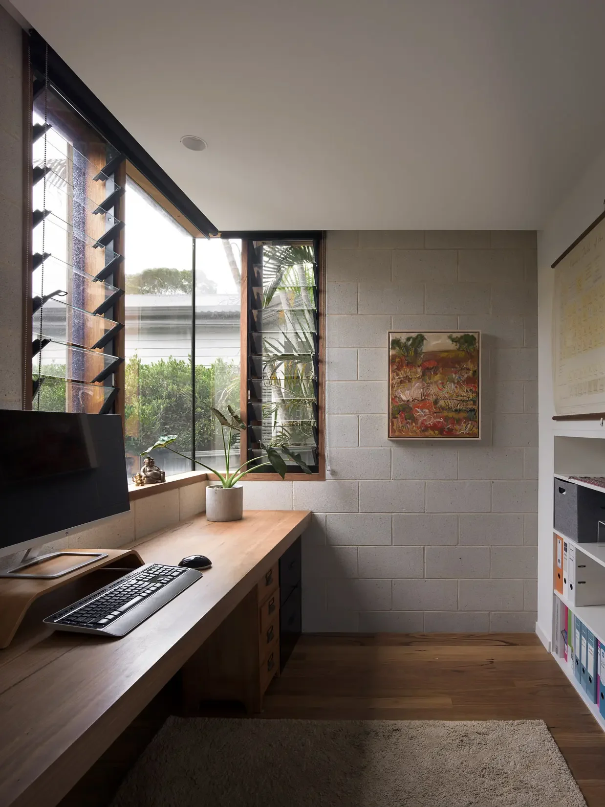 Home office for remote work at Beela House by Ironbark Architecture