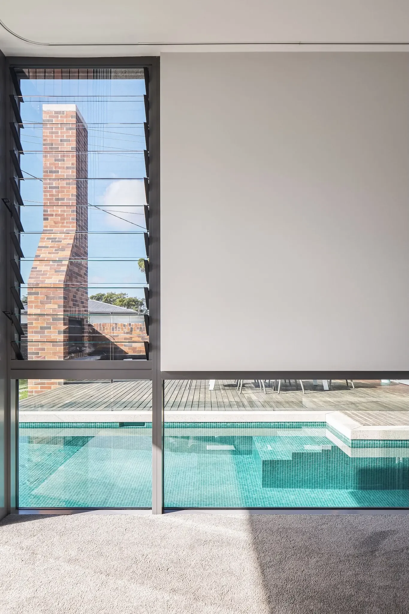 Luxury home design in Cammeray Sydney with pool and contemporary architectural detailing
