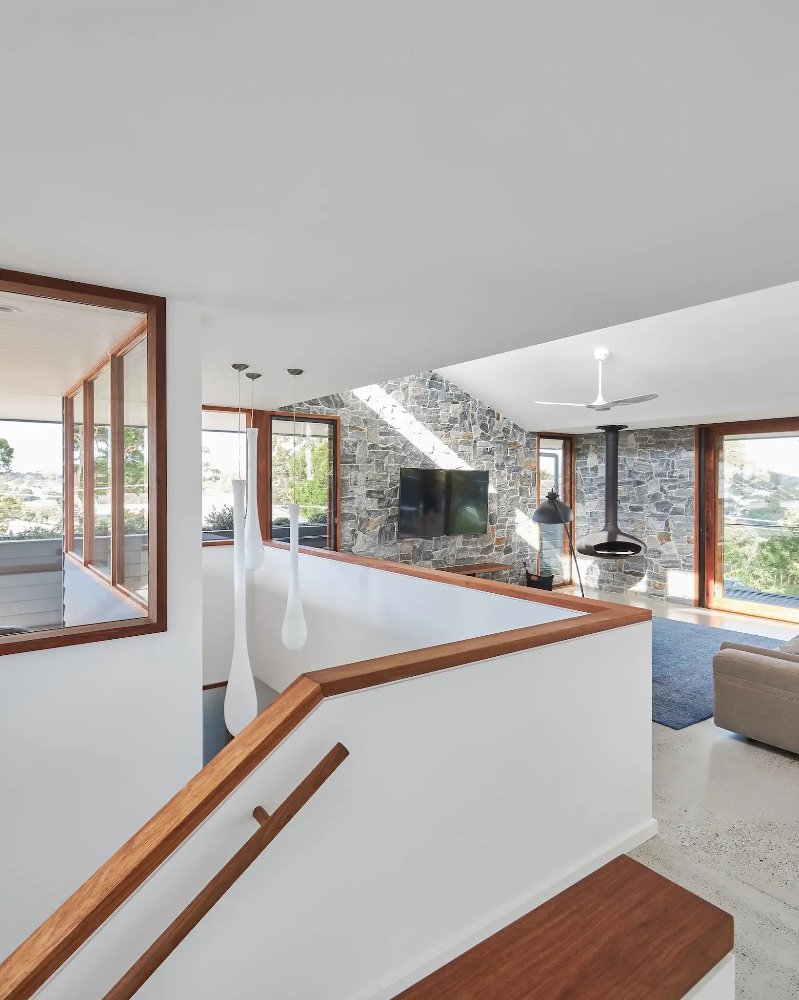 Open plan living room in Sydney home