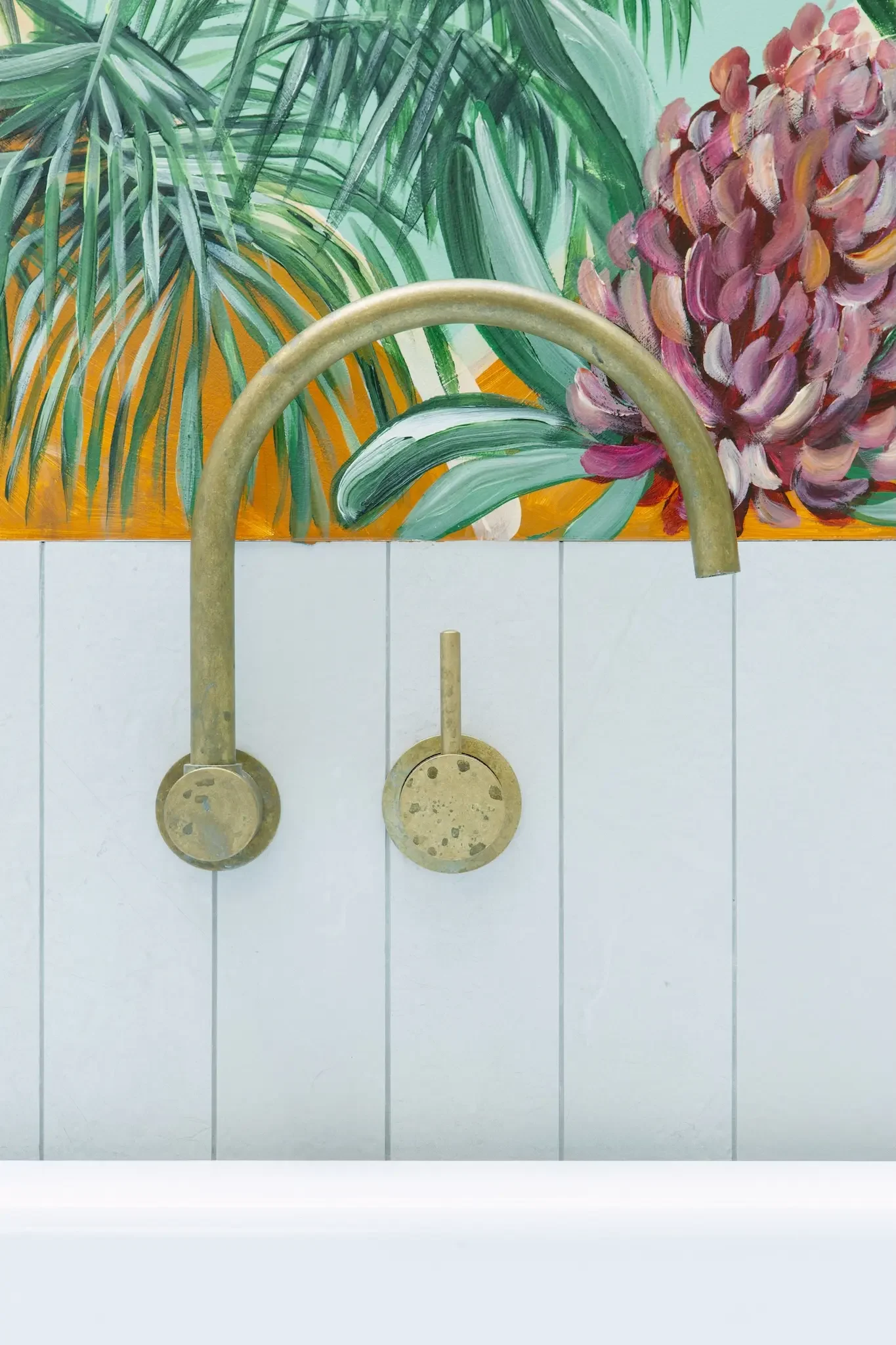 Bathroom detail with natural materials