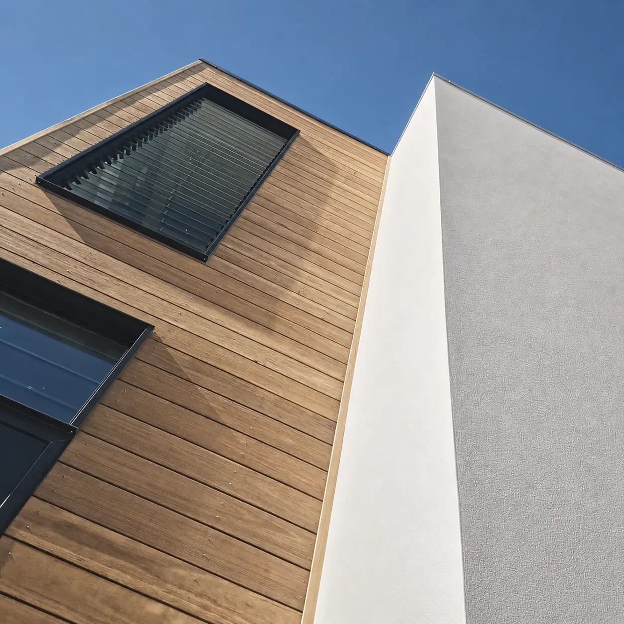Timber cladding detail on dual occupancy home