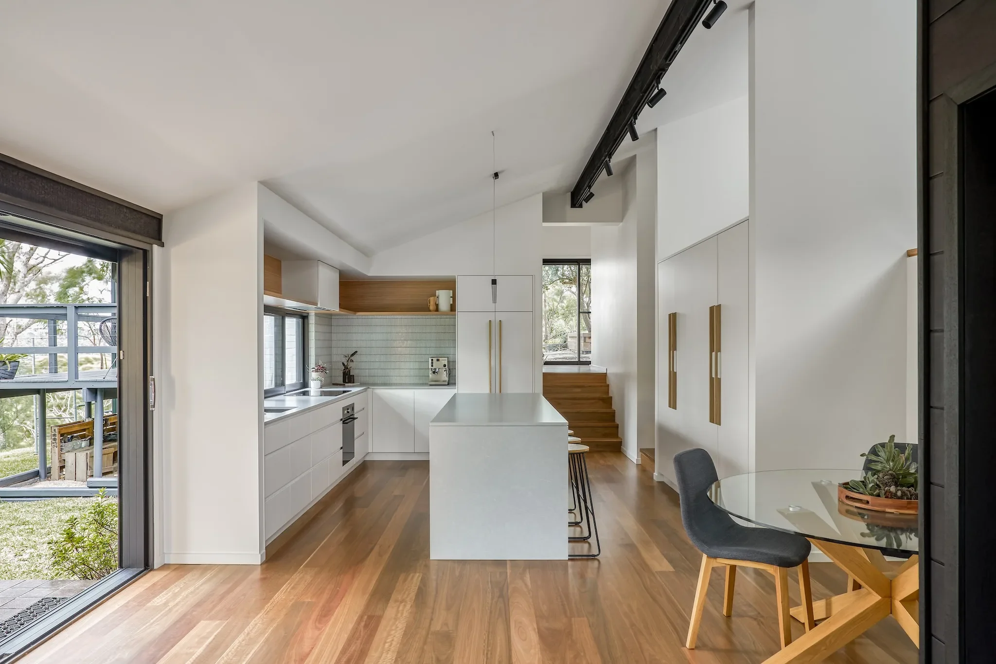 Compact kitchen design with natural light