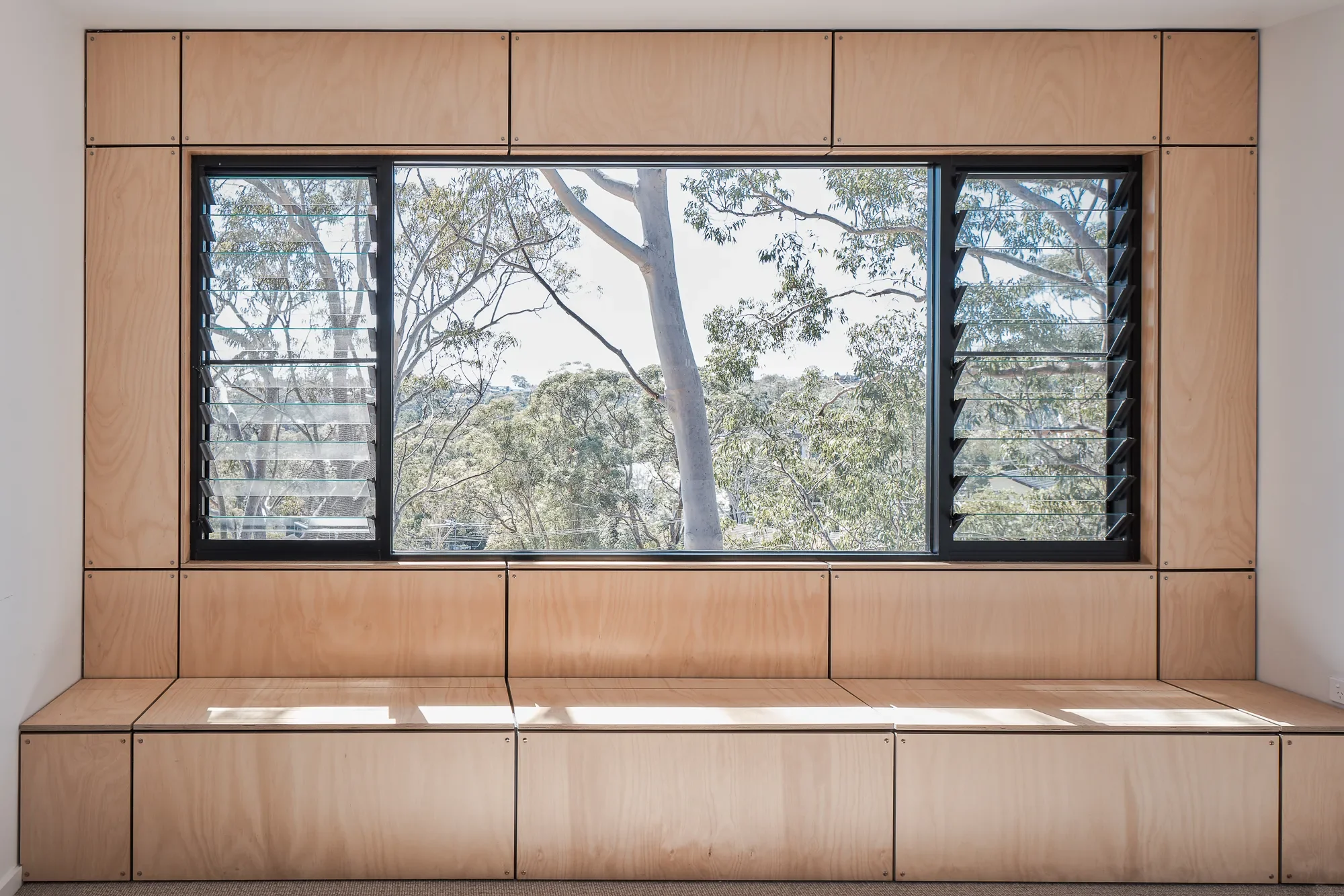 Window seat with natural light in Sutherland Shire passive home
