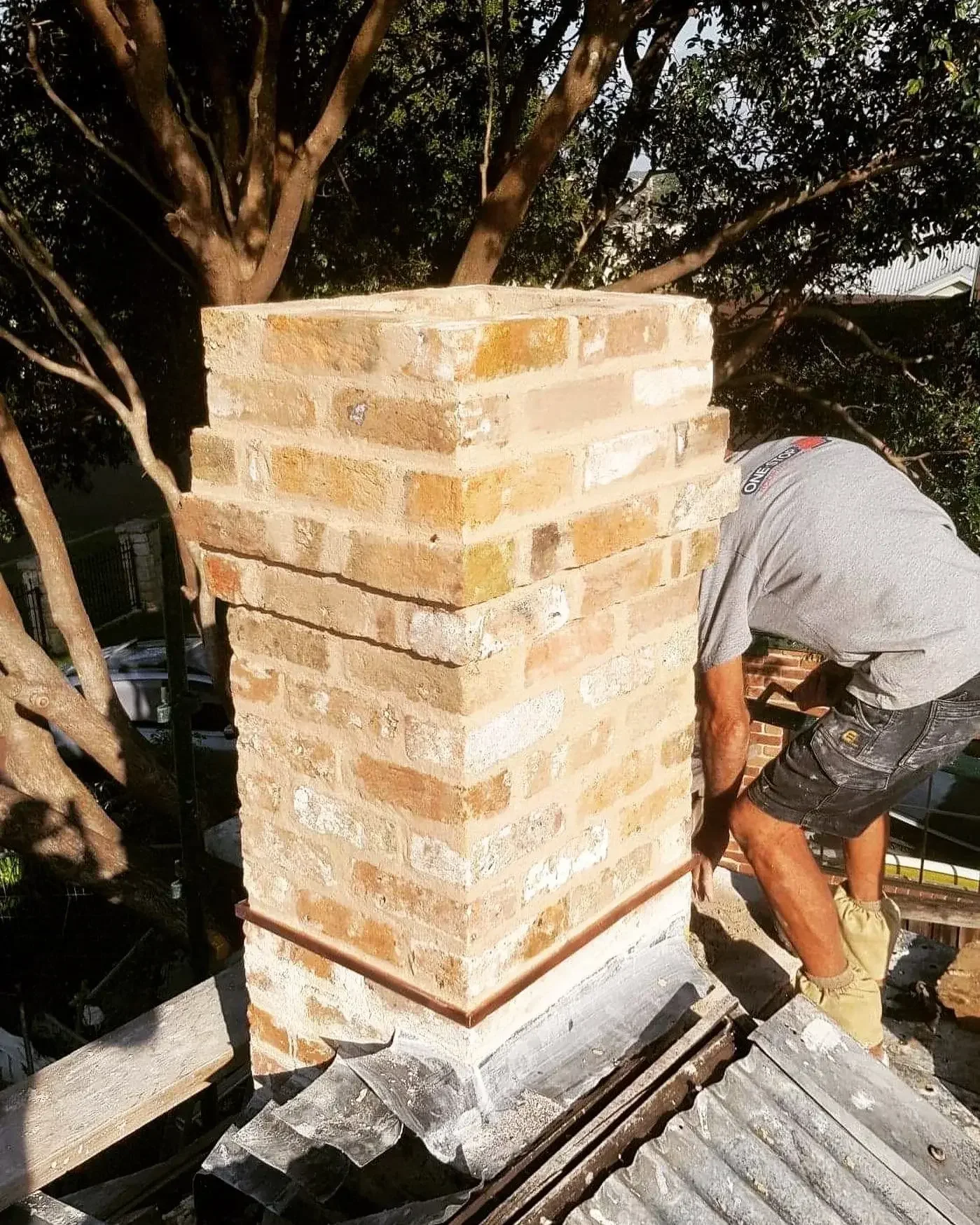 Structural chimney repair in heritage building