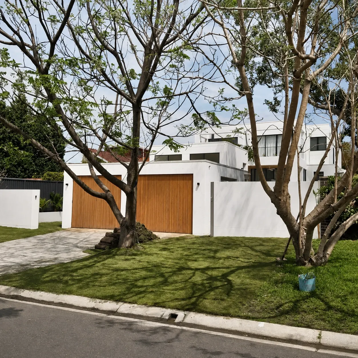 Resort style landscape surrounding duplex