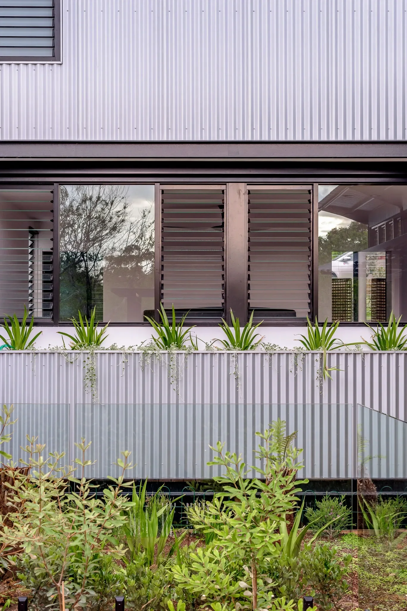Louvre windows for naturel ventilation in a passive design architect house in Sydney