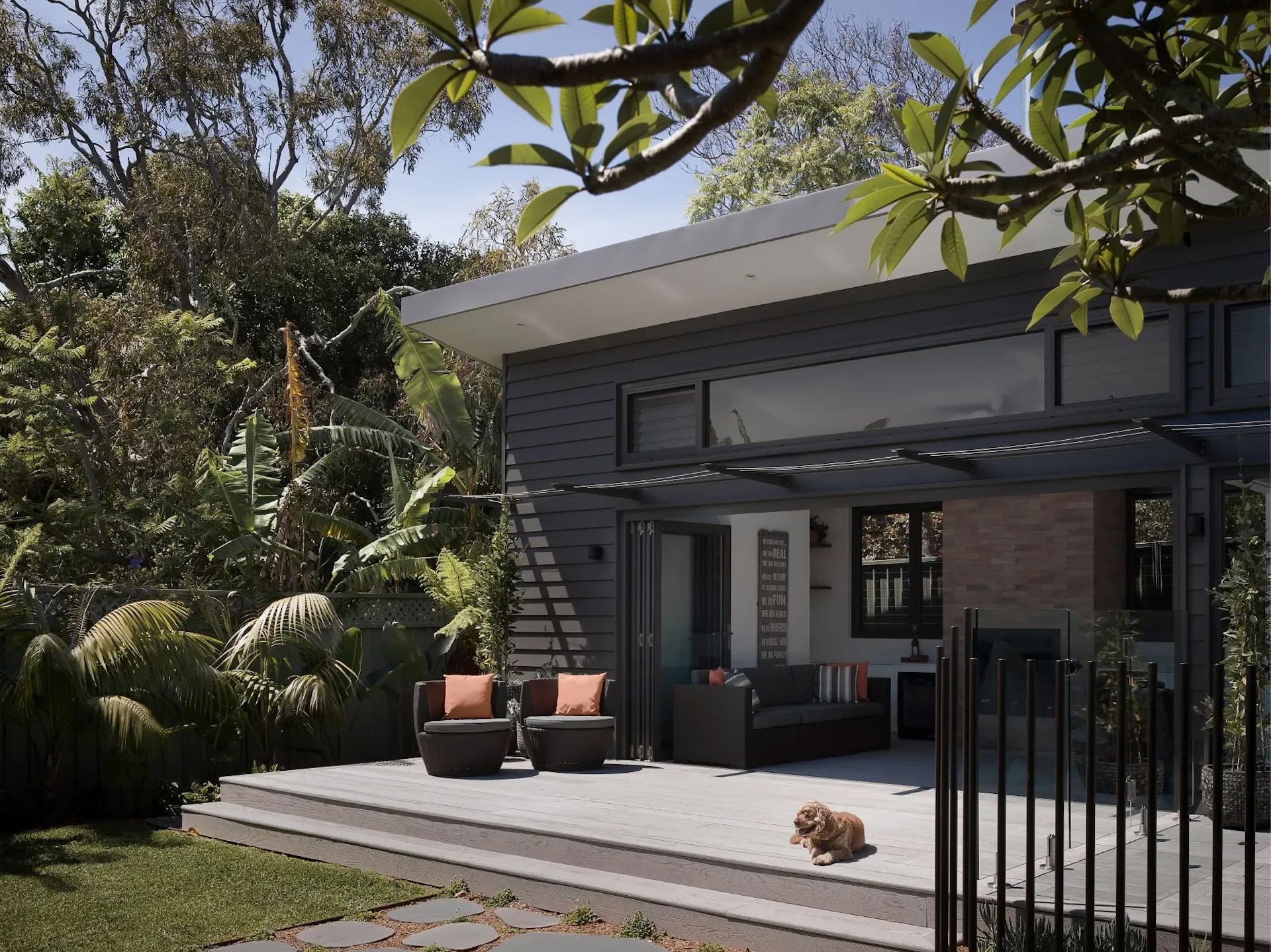Coastal architect designed home in Collaroy Sydney with landscaped outdoor living and natural materials