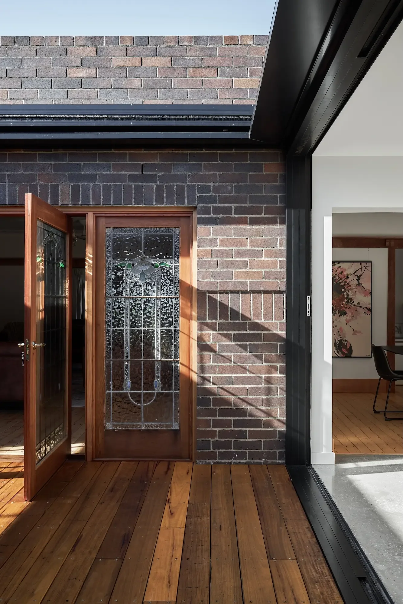Covered outdoor deck extension in a Sydney home heritage renovation
