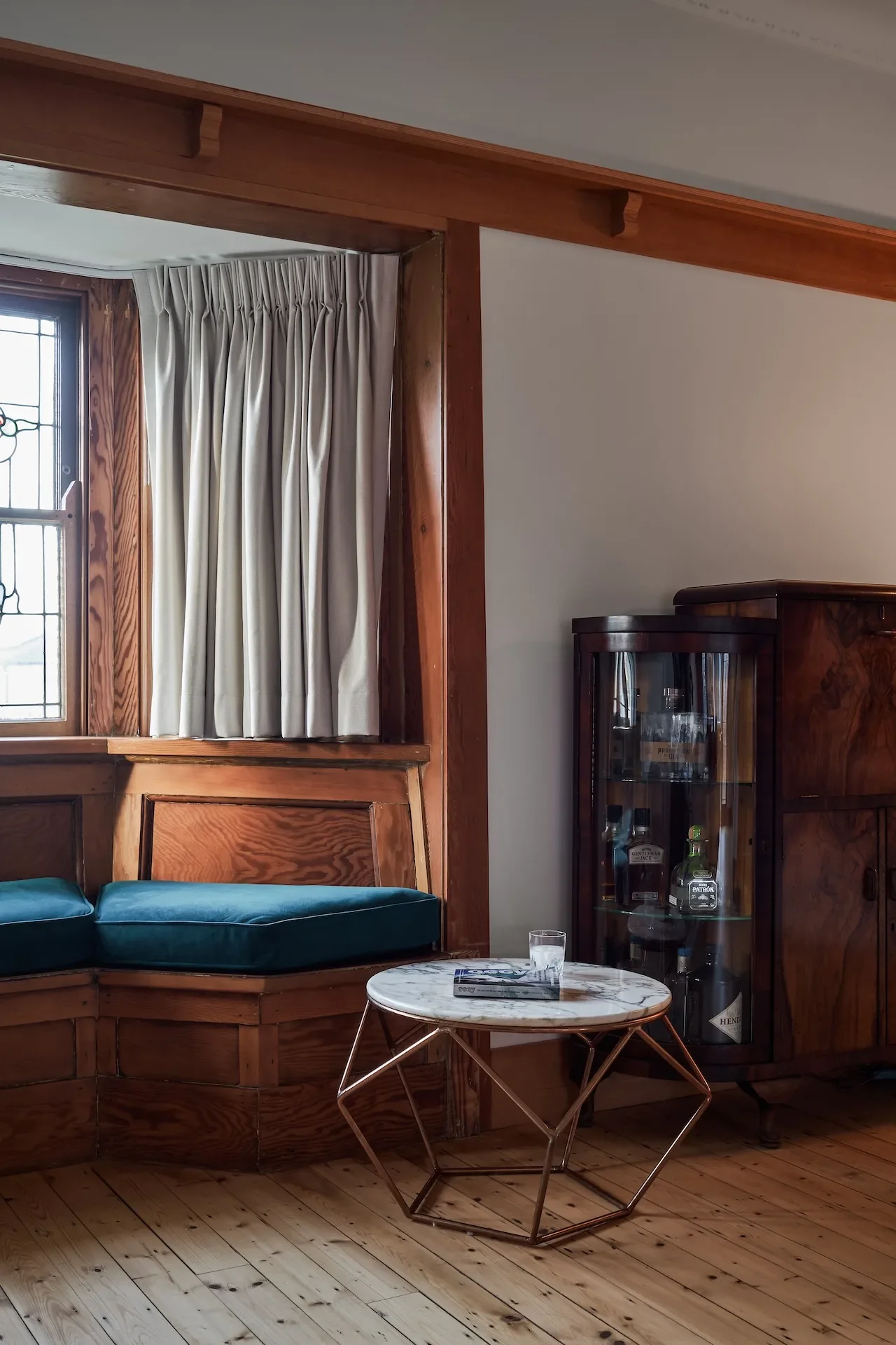 Restored living room in heritage house Sydney