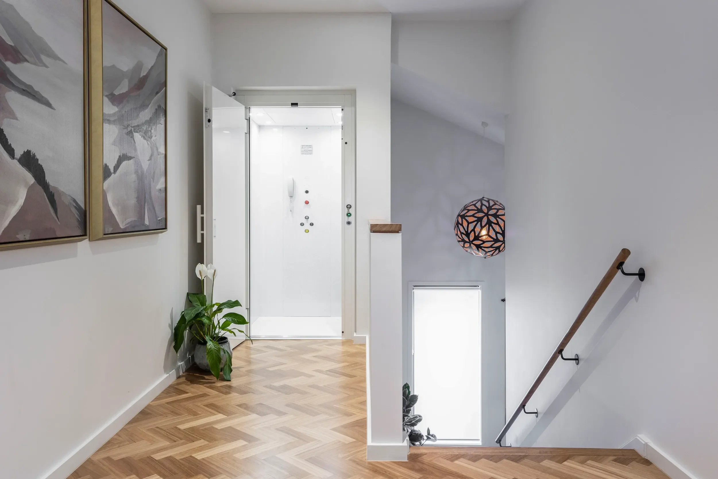 Entry hallway in modern renovated home