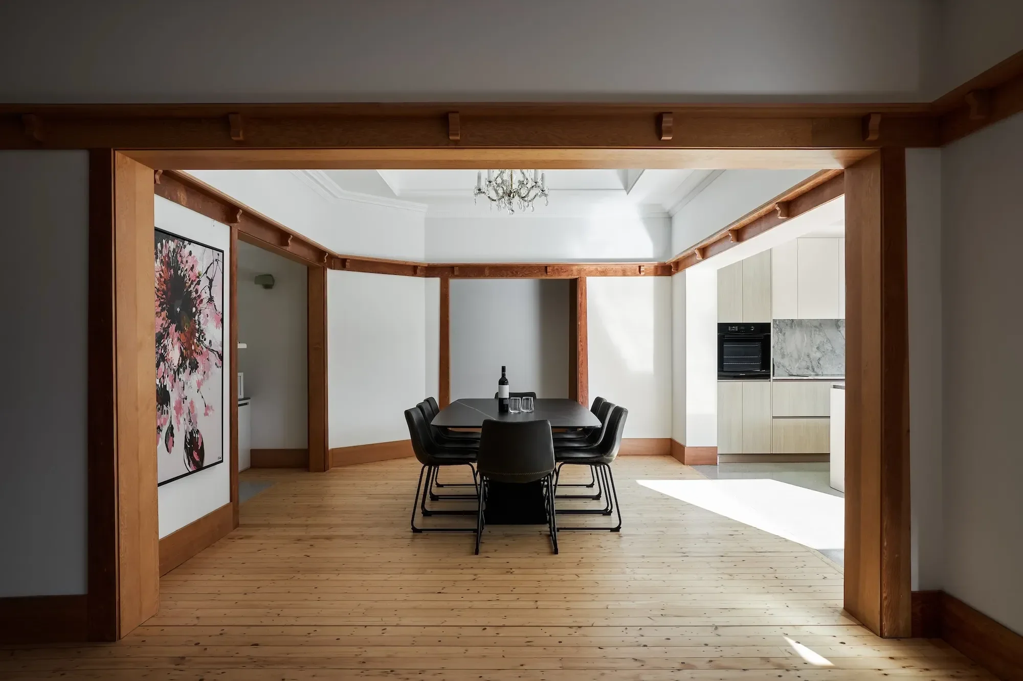 Open plan layout in heritage renovation project