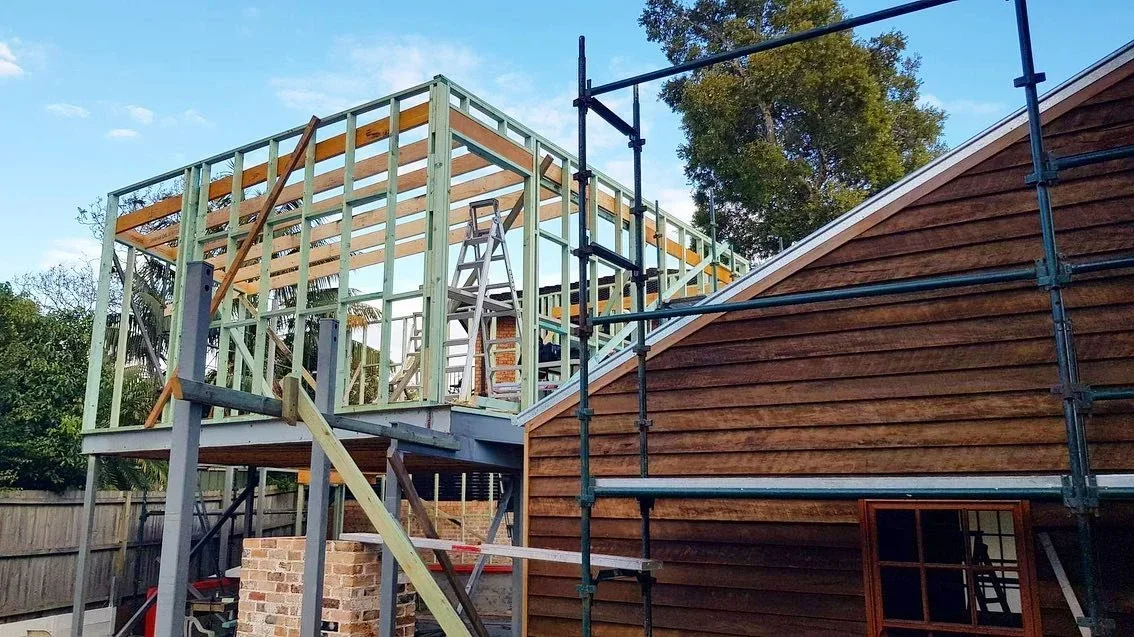 Timber frame construction for home addition